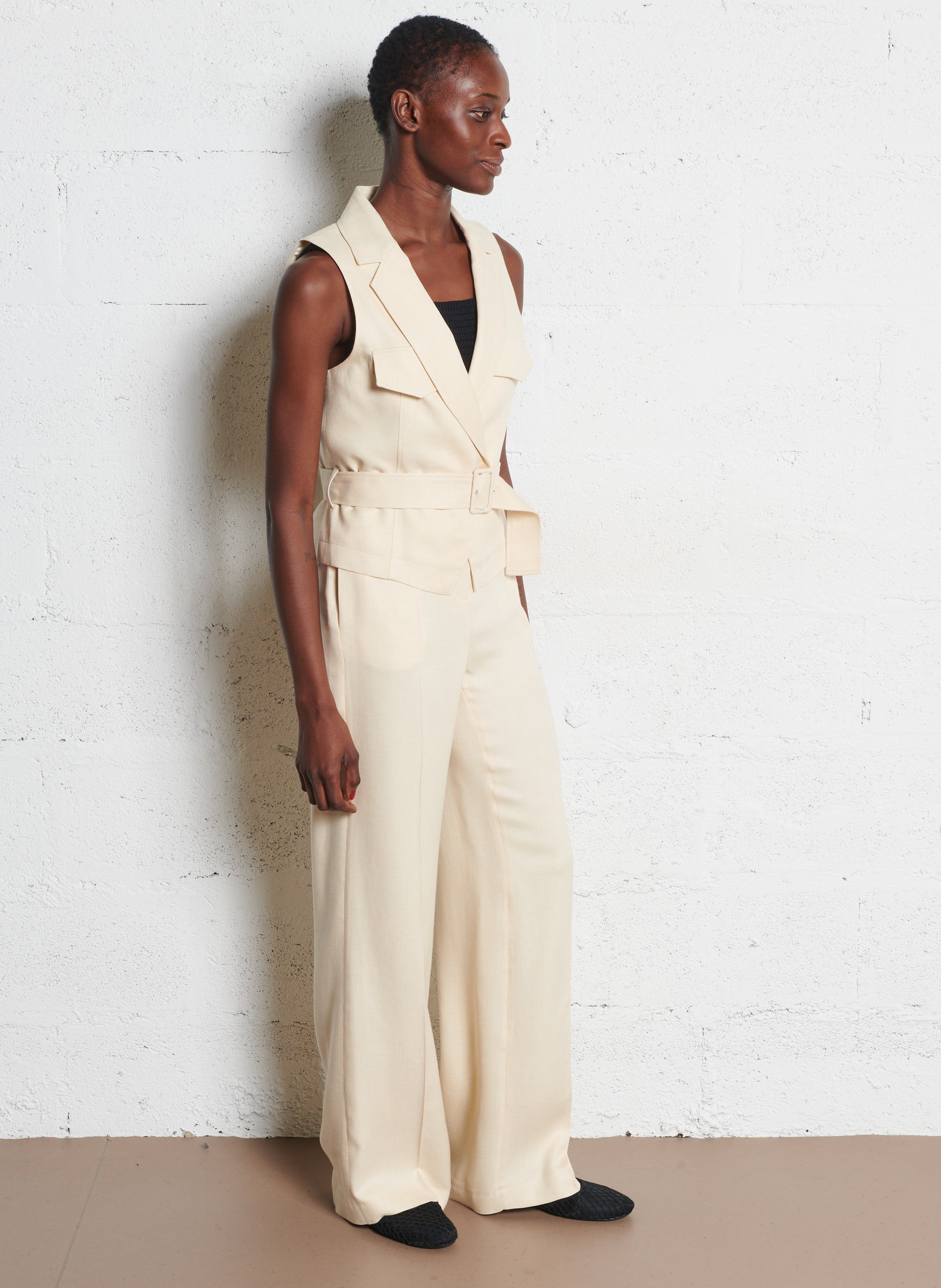 Bandplooibroek MAISON 123 Beige