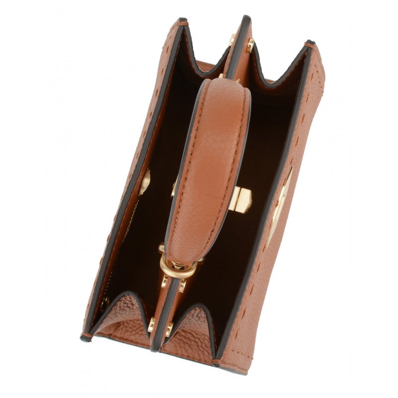 Handbag - cowhide leather POURCHET Brown