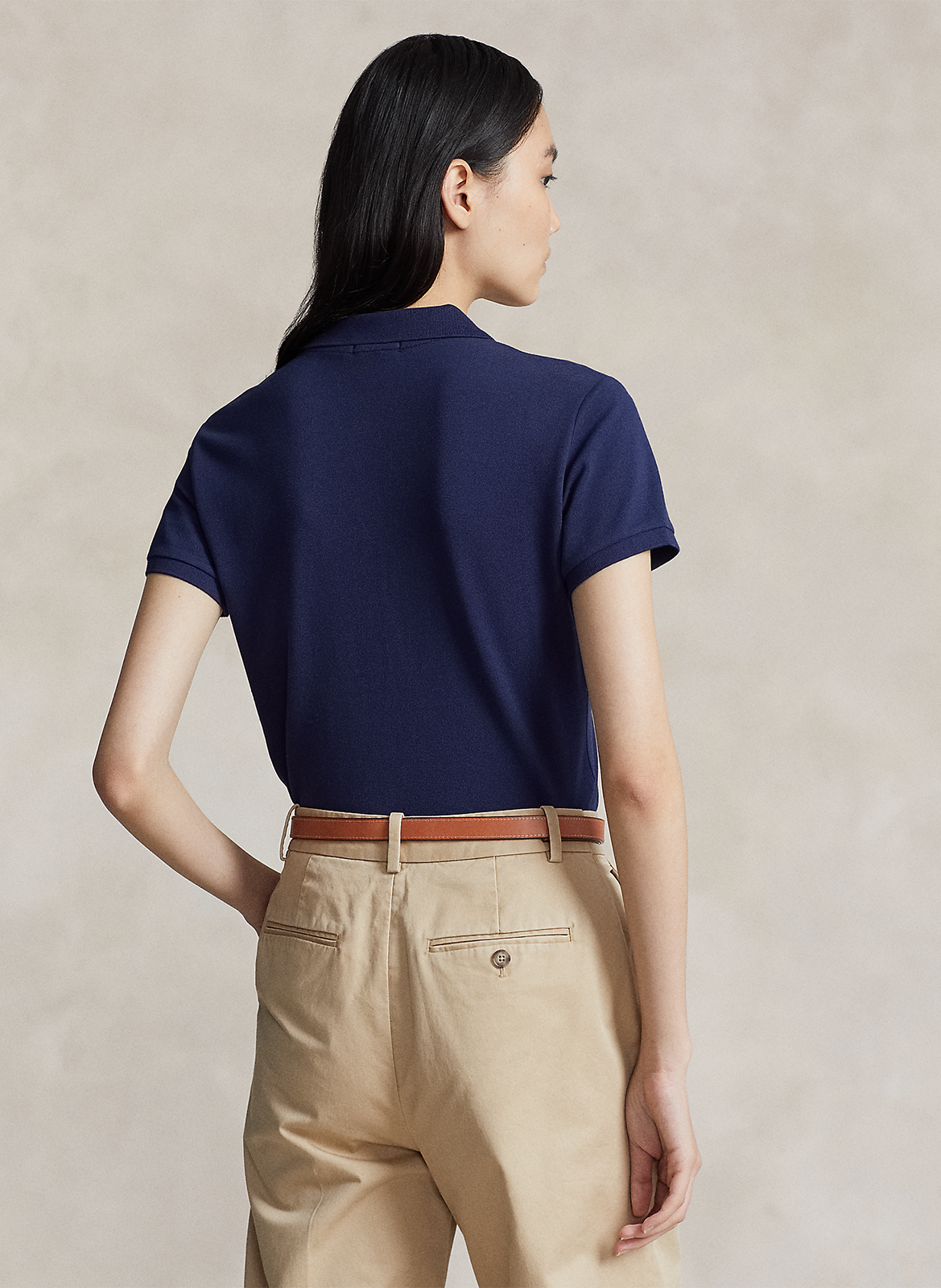 Polo brodé en coton stretch POLO RALPH LAUREN Bleu