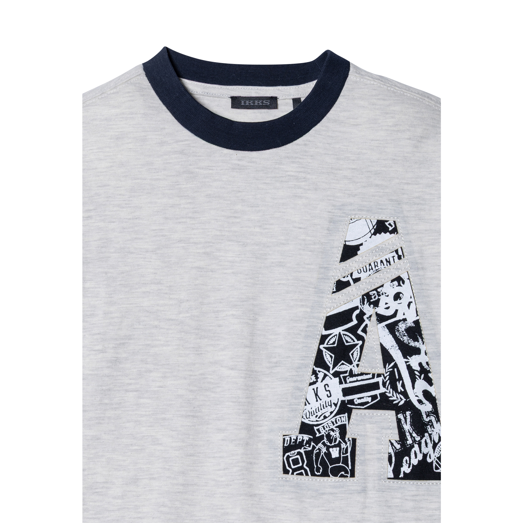 Gerade geschnittenes Rundhals-T-Shirt aus Baumwolle IKKS JUNIOR Grau