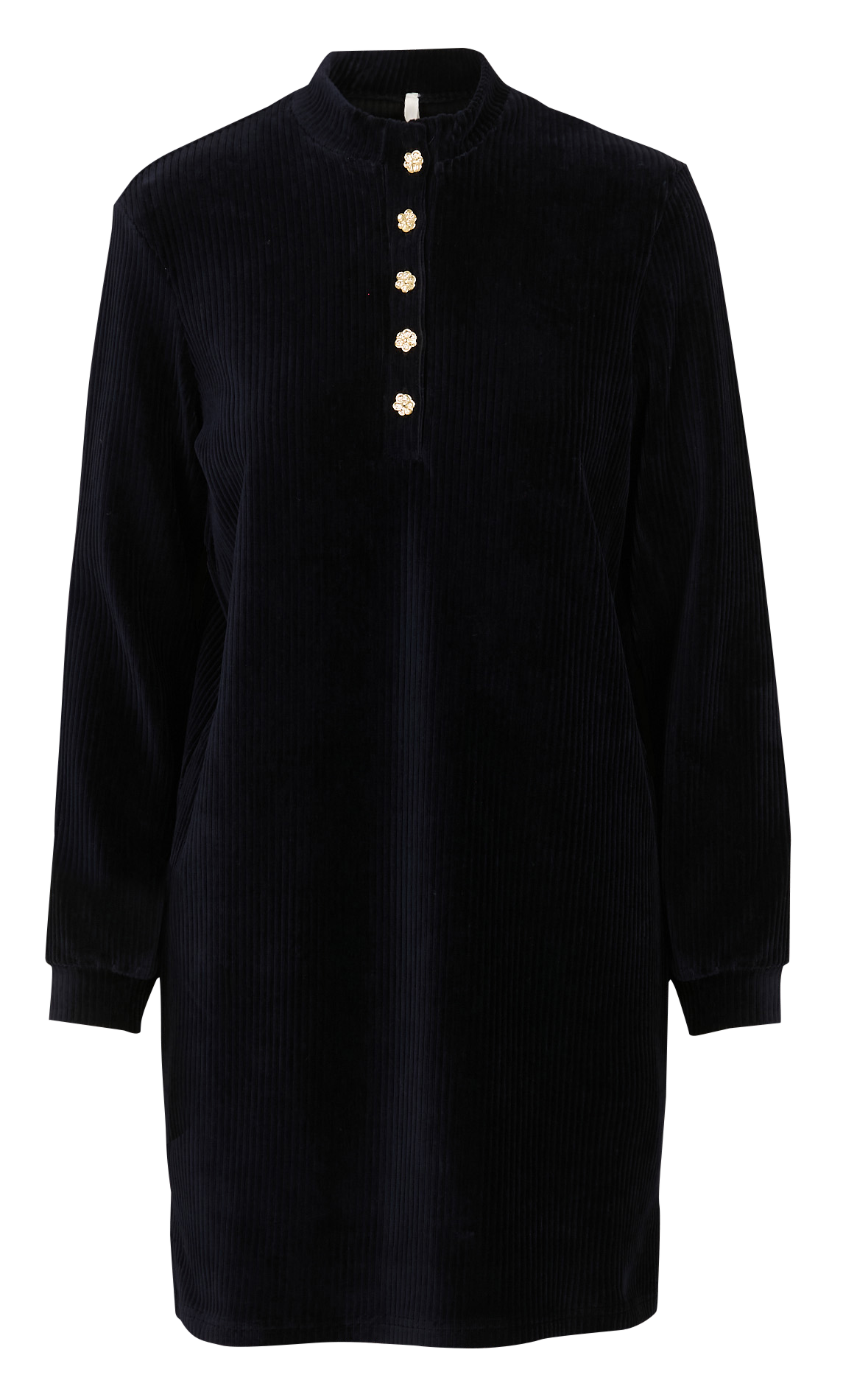 Robe droite côtelée en coton I CODE Bleu