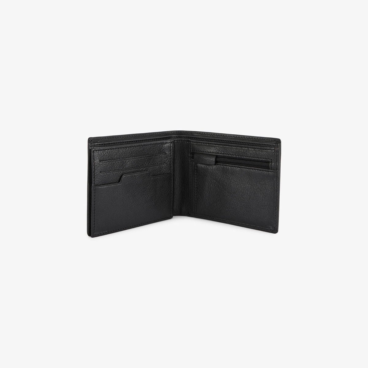 Leather flap wallet with embossed logo SERGE BLANCO Black