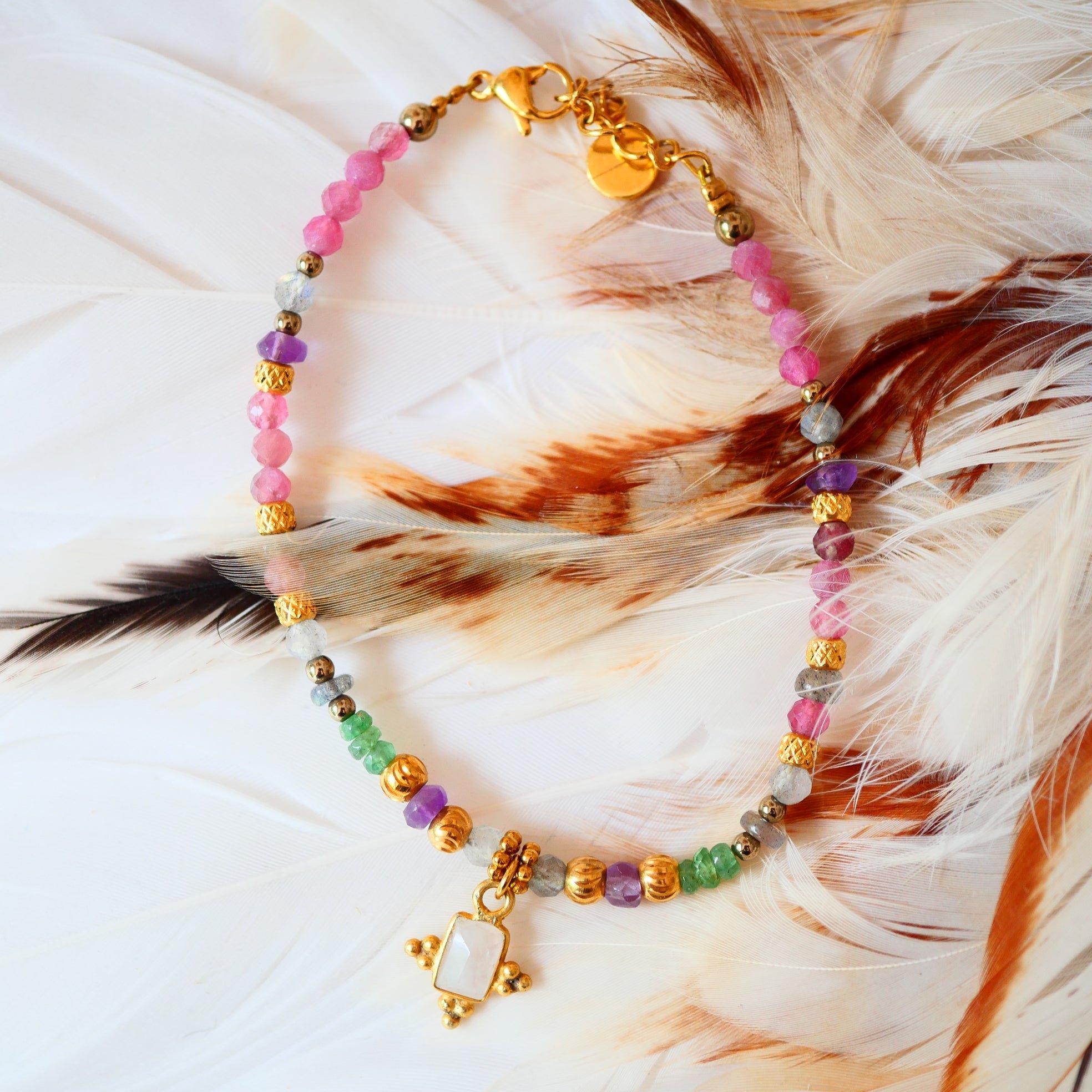 Tourmaline bracelet GINANDGER Pink