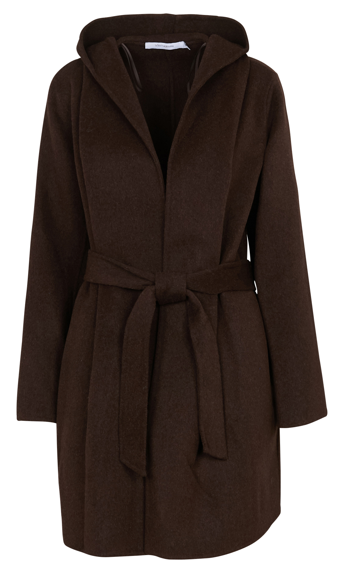 Gerader Mantel mit Schalkragen aus recycelter Mischwolle LA FEE MARABOUTEE Braun