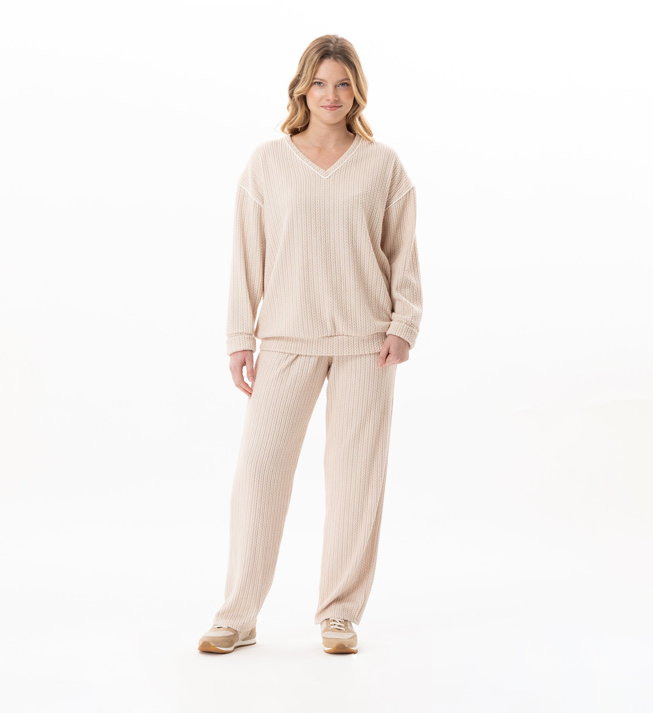 Knitted homewear set LE CHAT Beige