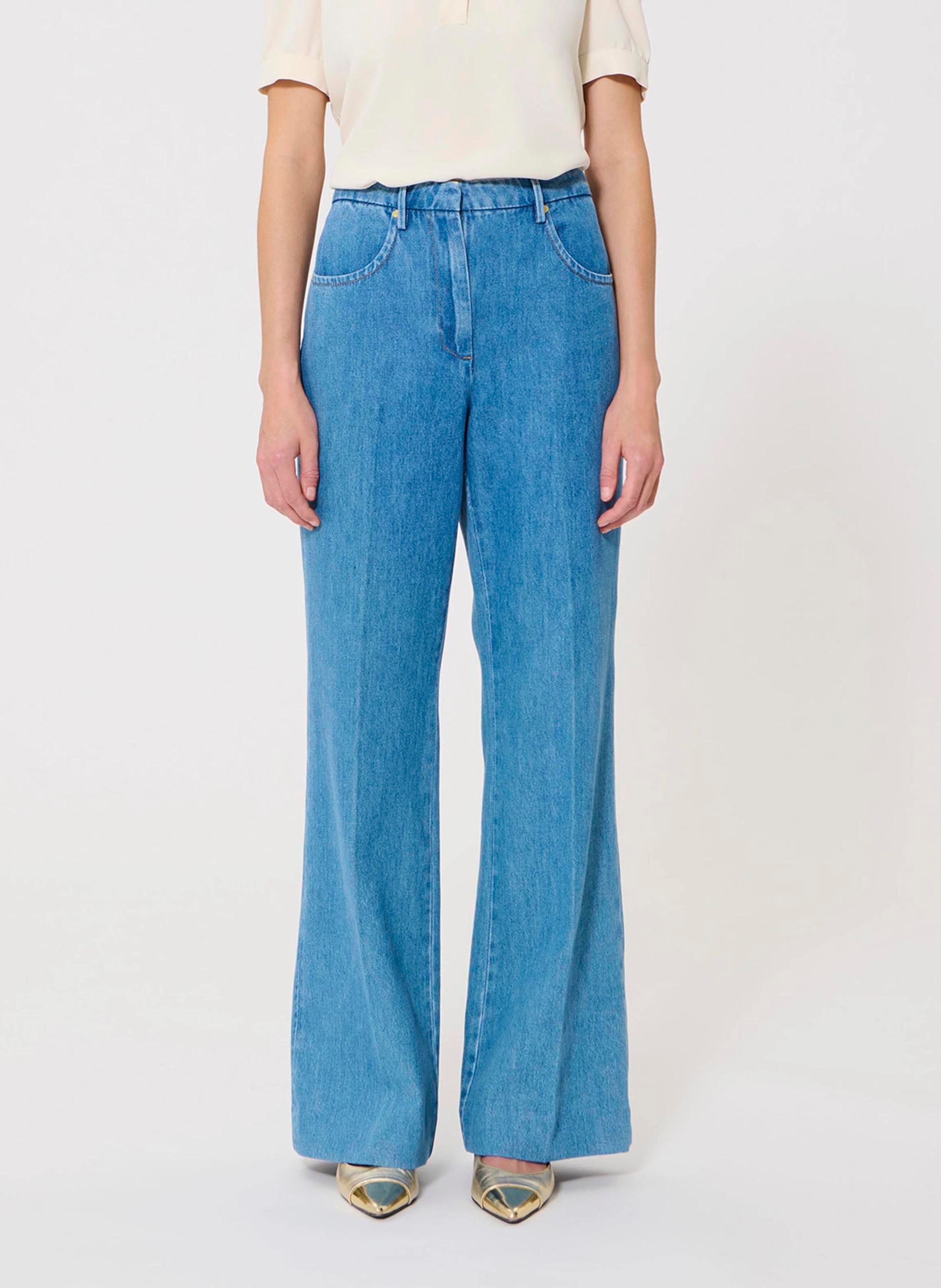 Wide-leg cotton jeans TARA JARMON Blue