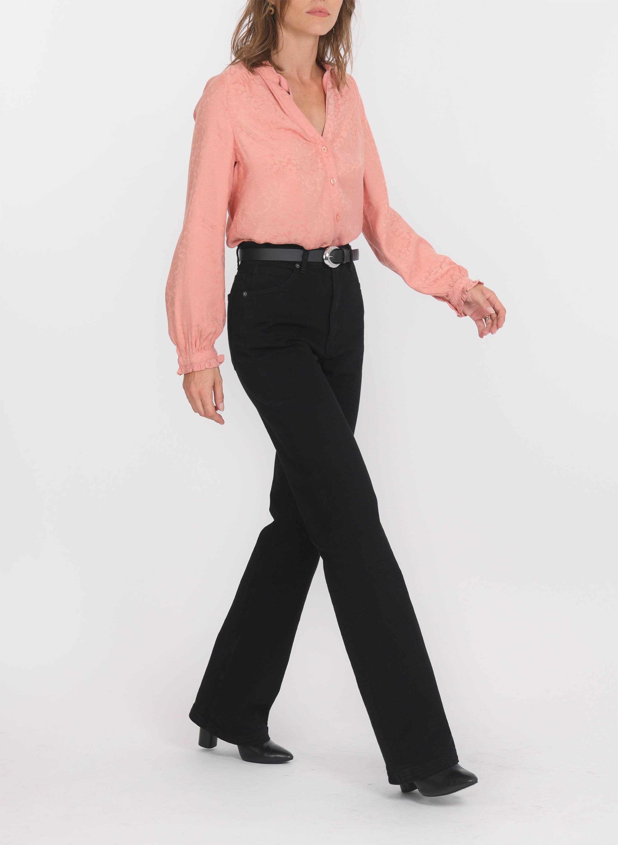 Jean flare en coton mélangé KOOKAI Noir