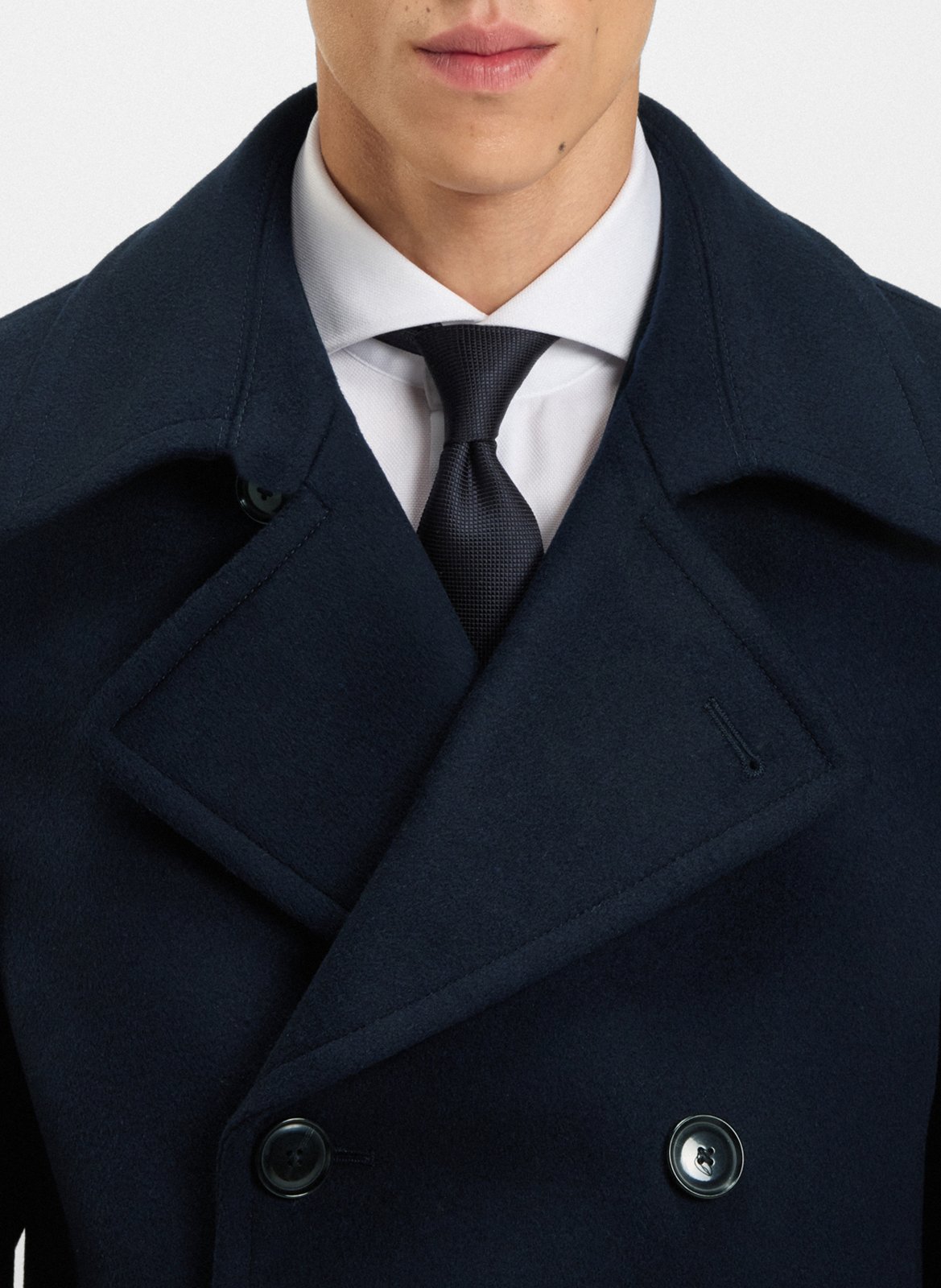 Classic-collar wool-mix coat BOSS Blue