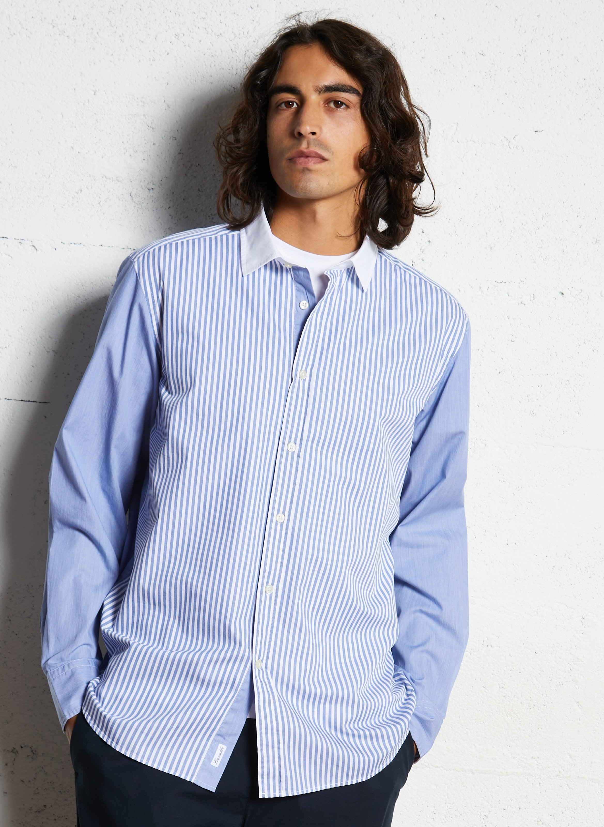 Straight cotton shirt FACONNABLE Blue