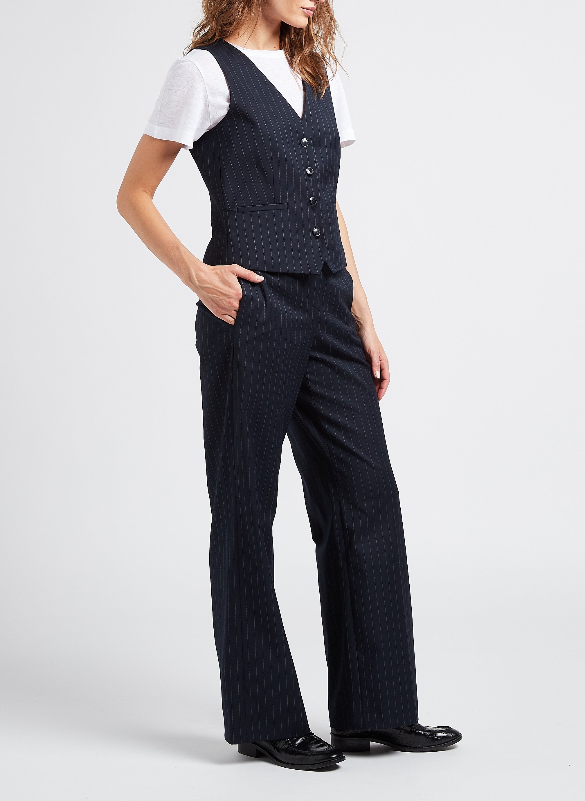 Weite Taillenhose Blau