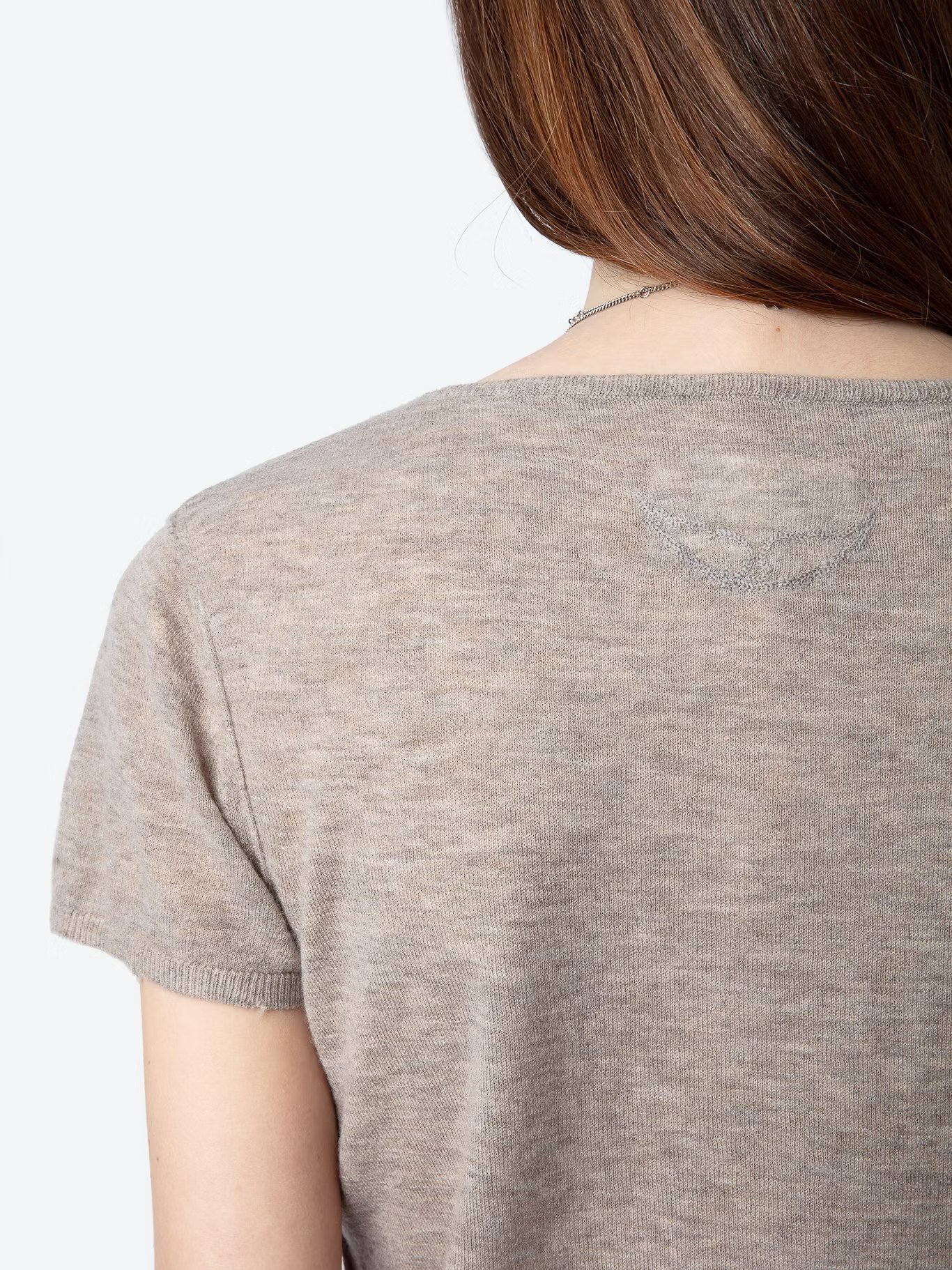 Top col tunisien droit en cachemire ZADIG&VOLTAIRE Beige