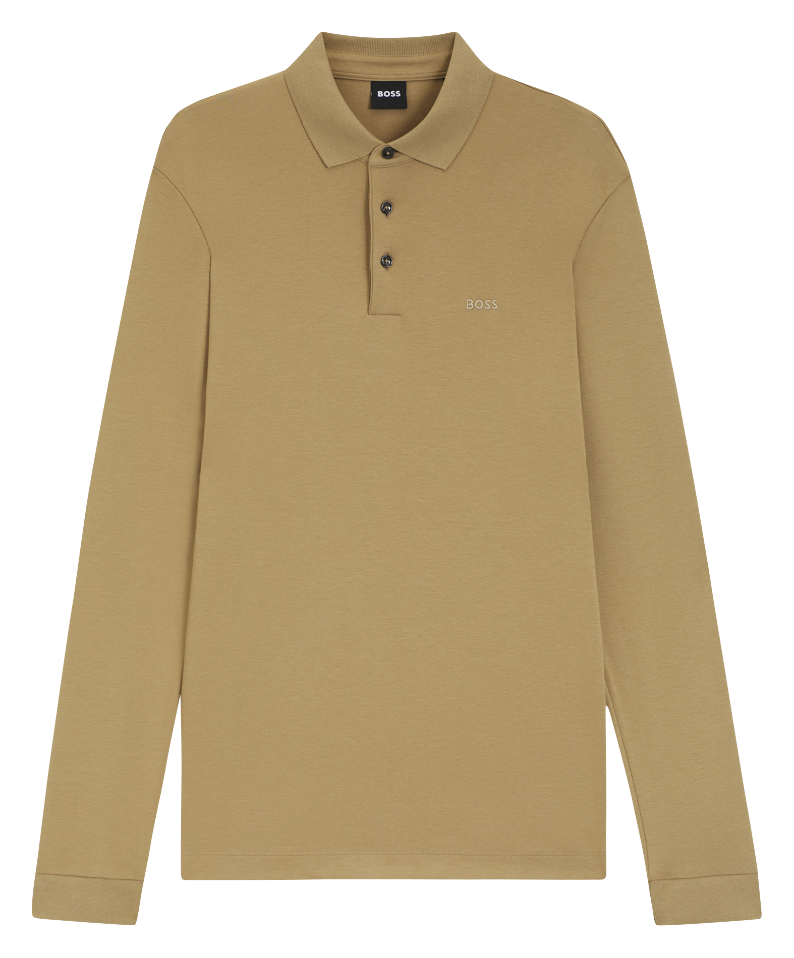 Cotton polo shirt with classic collar BOSS Khaki