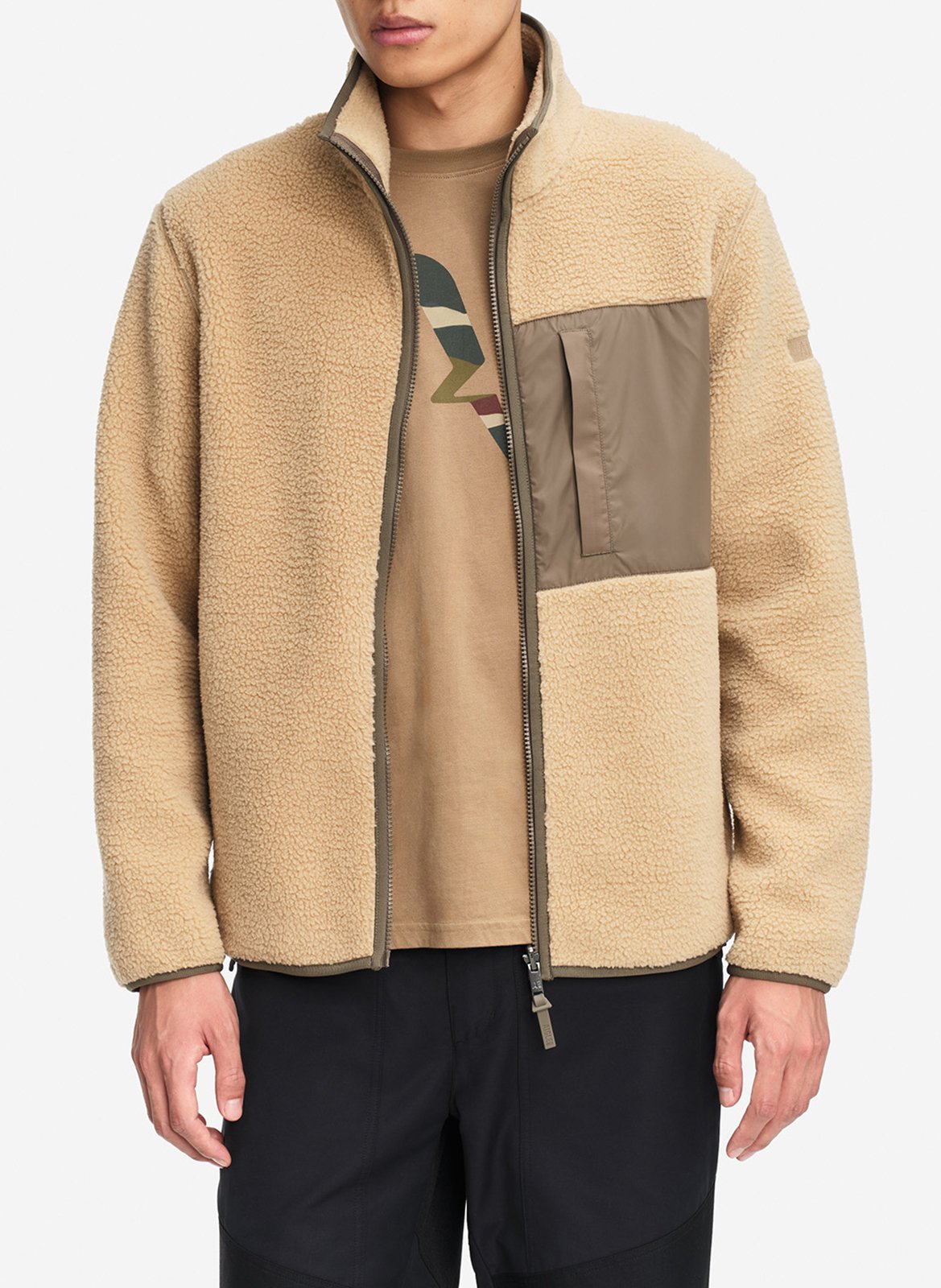 Veste polaire droite col montant AIGLE Beige