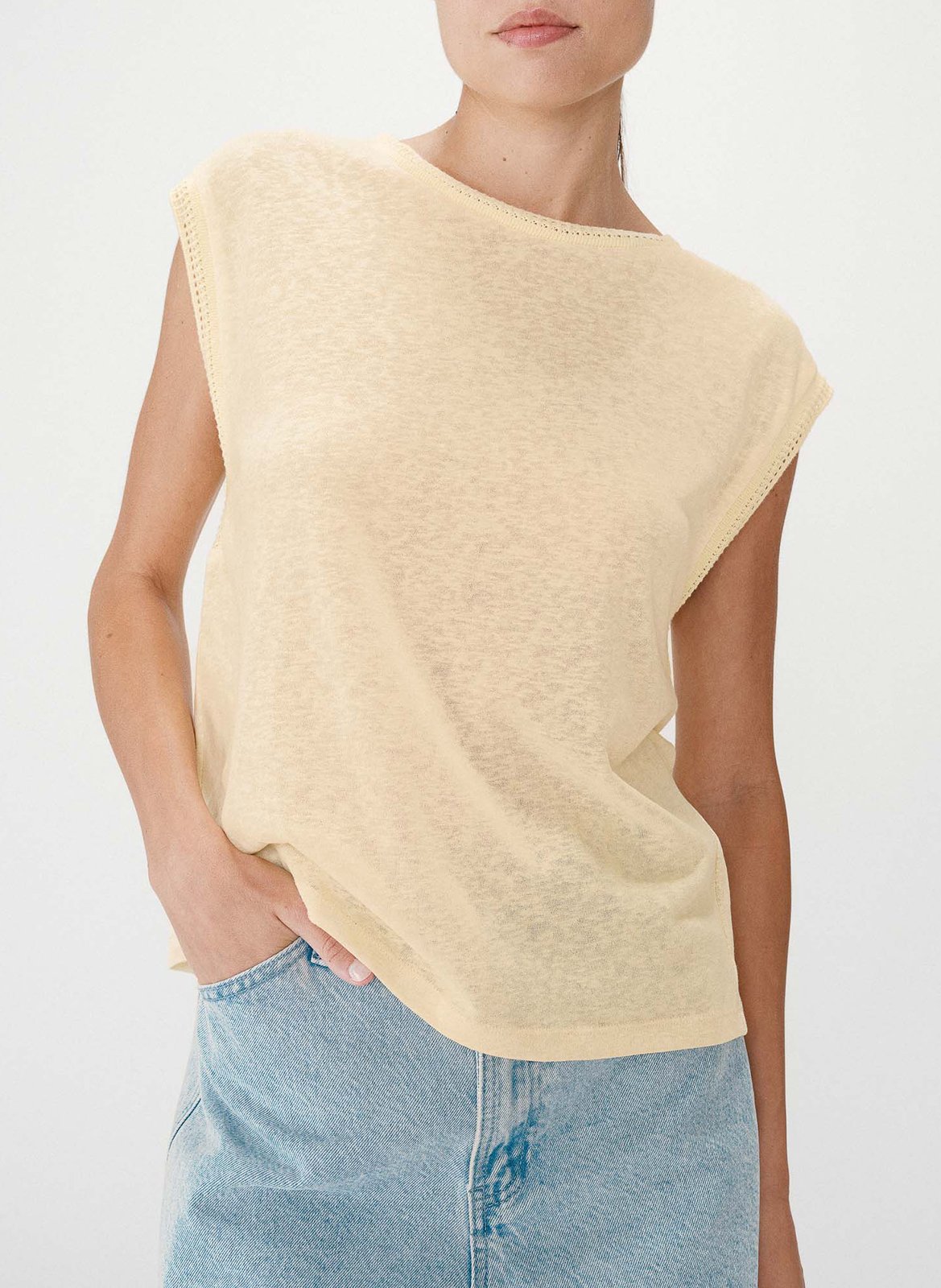 Gestreept T-shirt in marinelook met lange mouwen GRACE ET MILA Geel