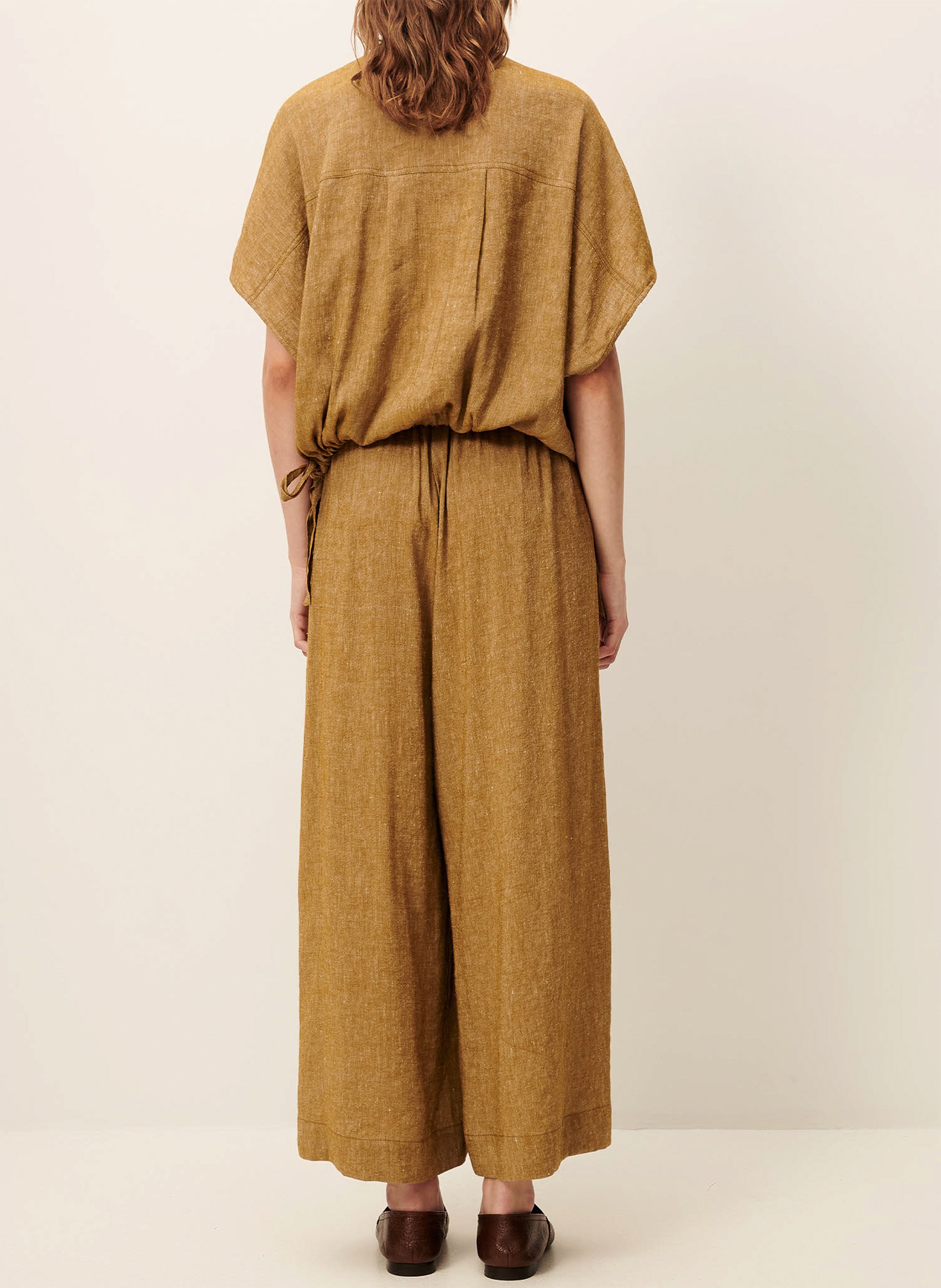 Wijde, linnen 7/8-broek SESSUN Kaki