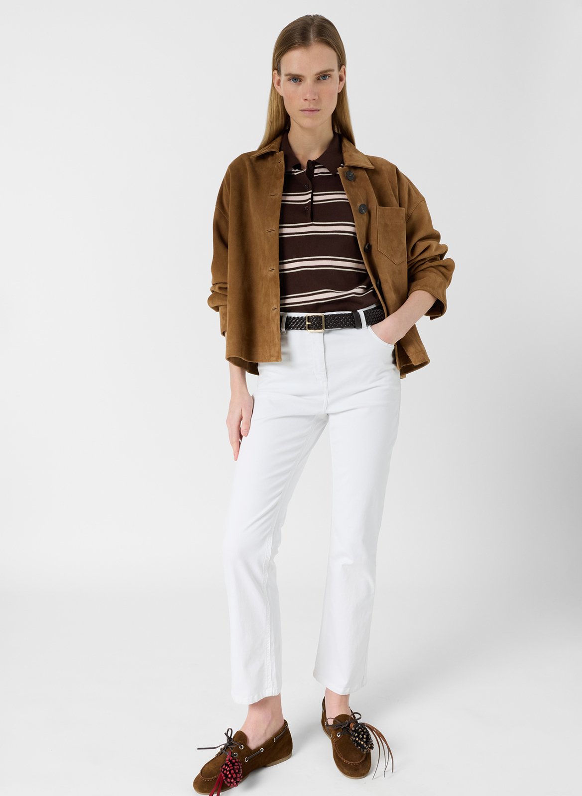 Jean ajusté en coton mélangé GERARD DAREL Blanc