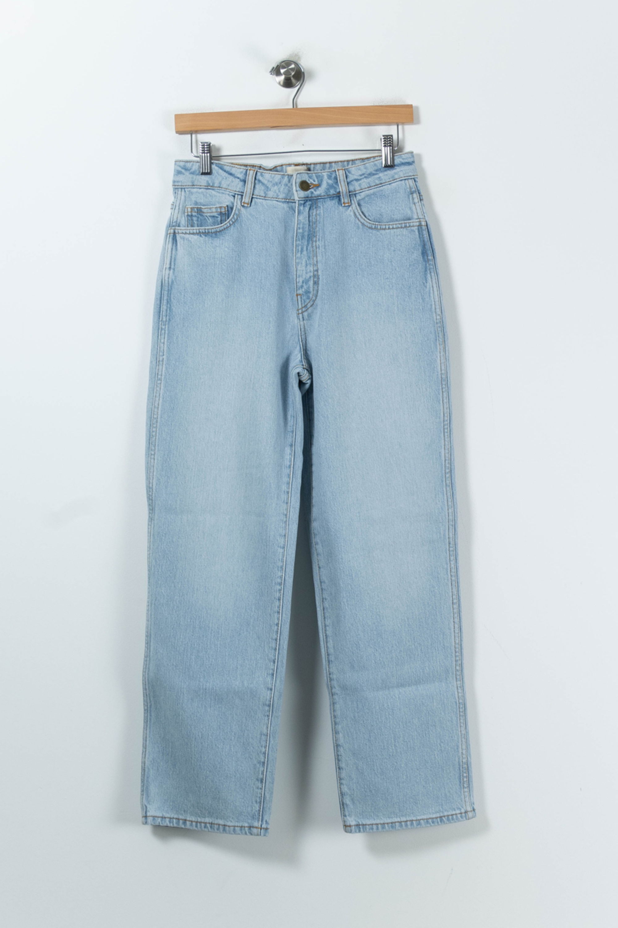 Cropped slim jeans with studs SEZANE - Seconde main Blue