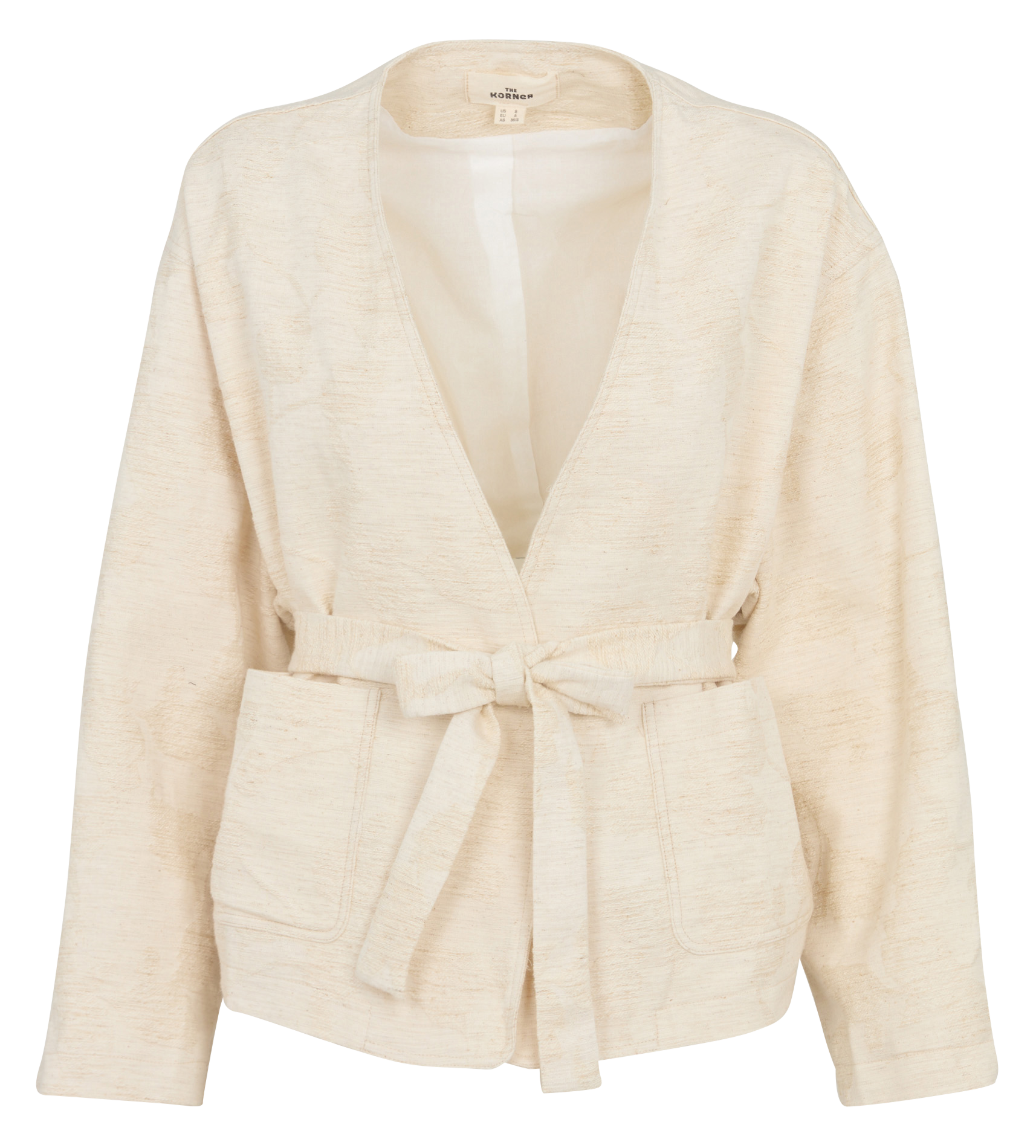Jas met ceintuur van katoen en linnen THE KORNER Wit