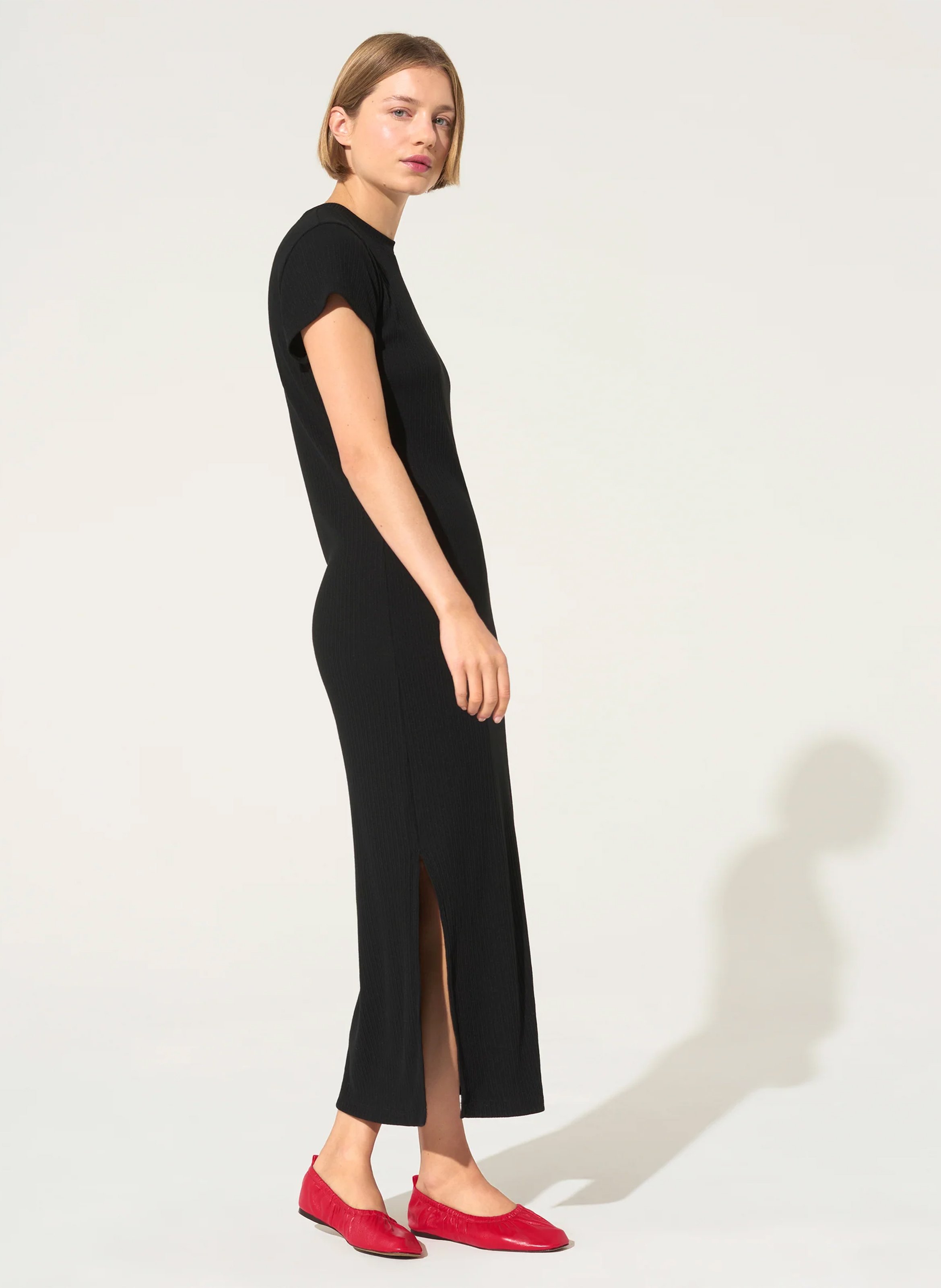 Robe longue col rond ACOTE Noir