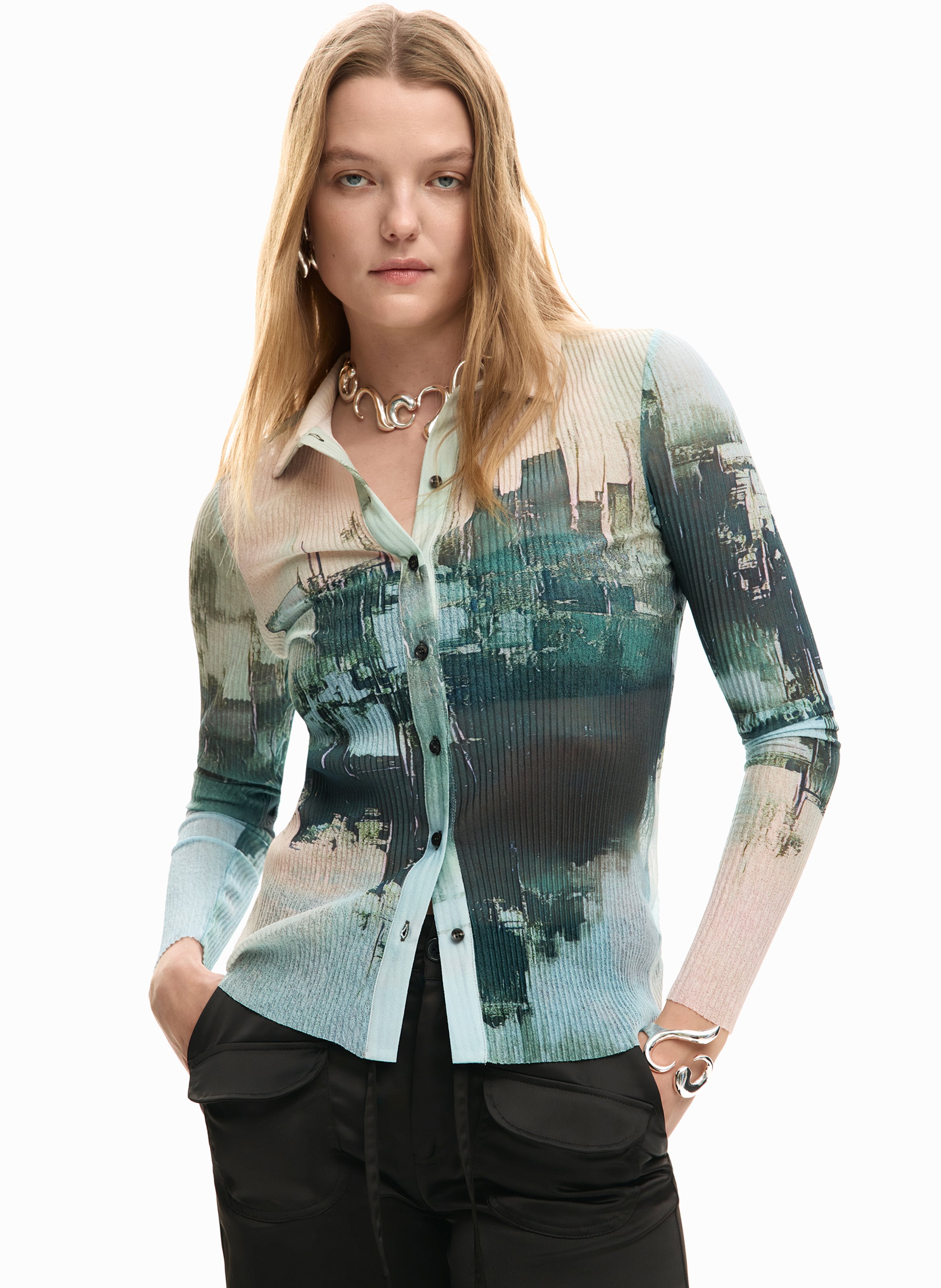 Chemise col classique imprimé DESIGUAL Noir