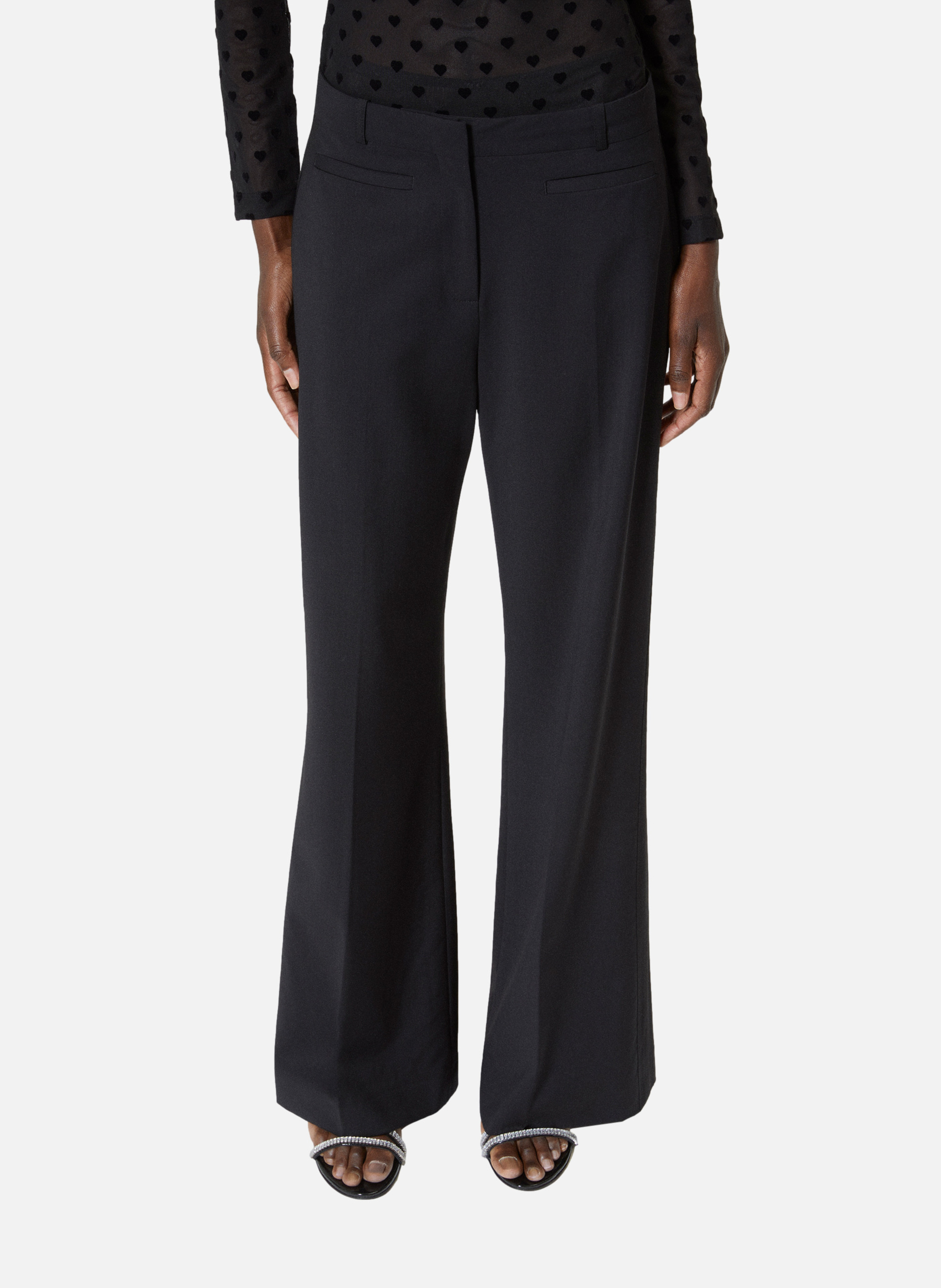 Wide-leg pants with stripe THE KOOPLES Black