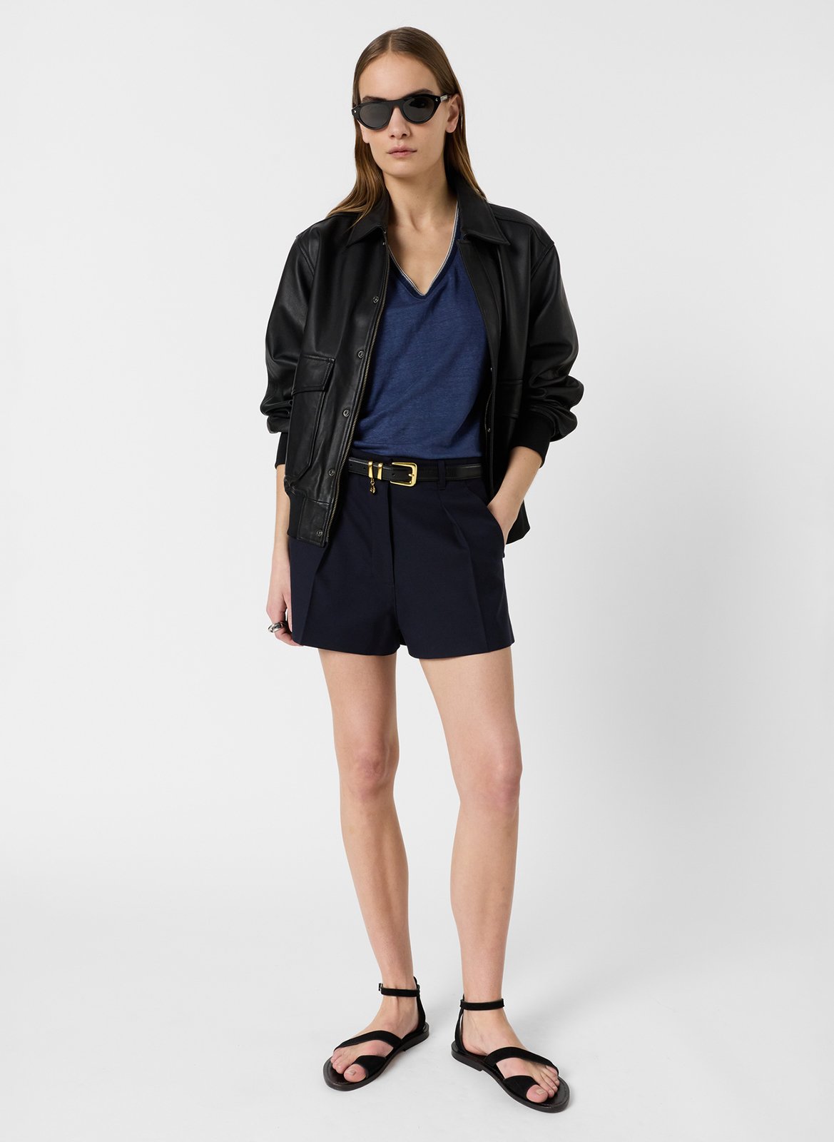 Tee-shirt droit en lin uni GERARD DAREL Blau