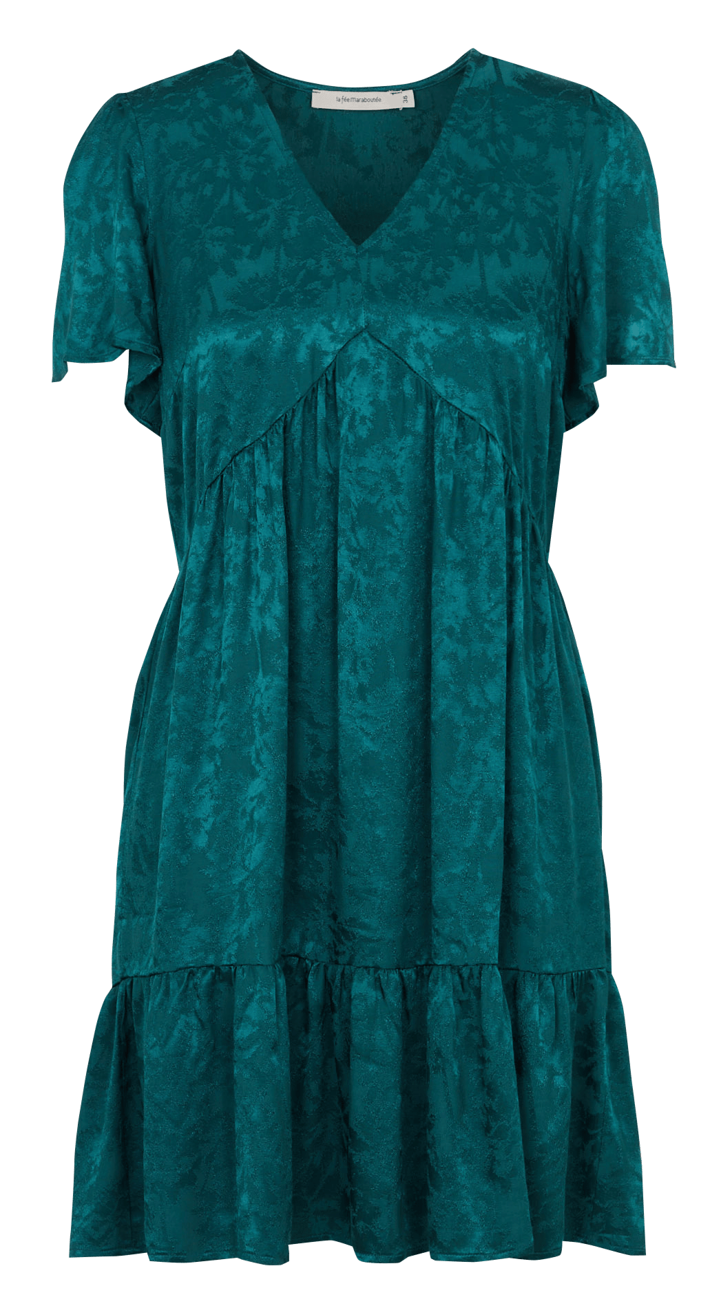 Robe courte en jacquard végétal LA FEE MARABOUTEE Vert