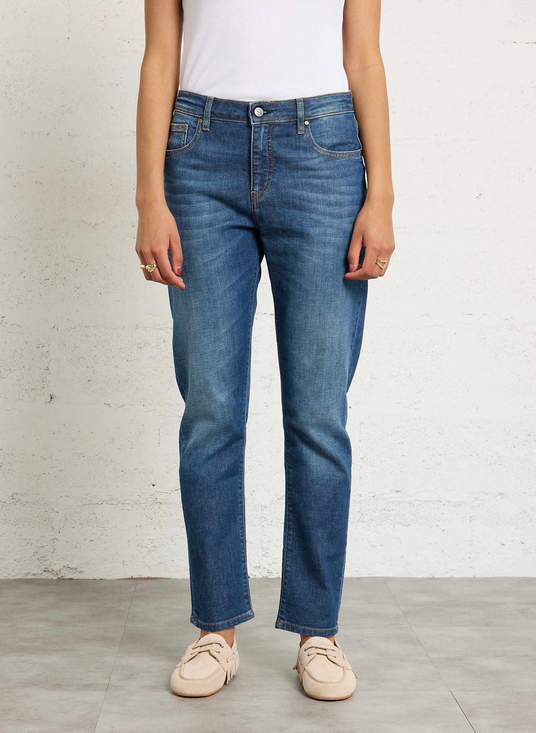 High-rise slim-fit jeans ACQUAVERDE Blue