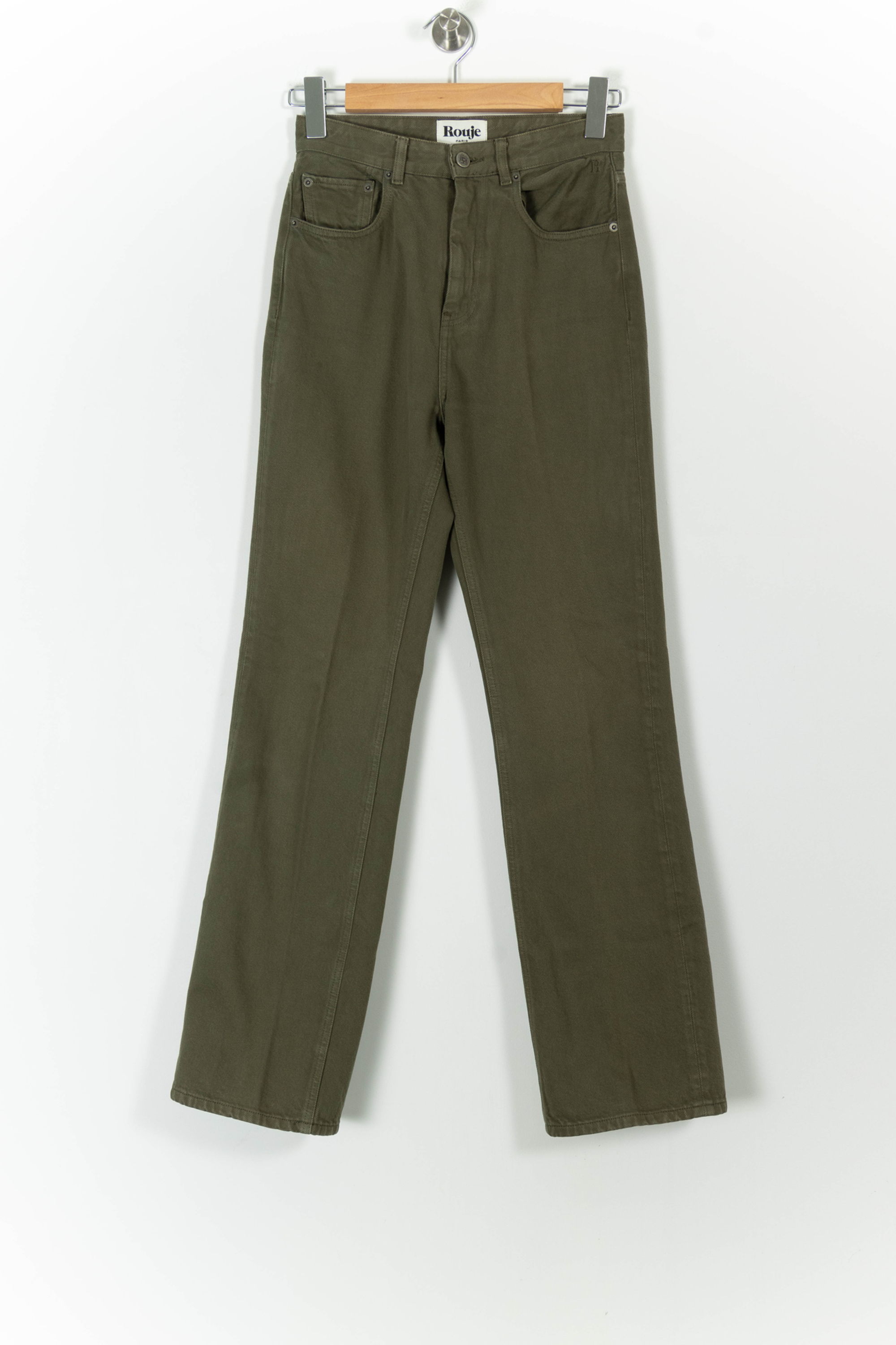 Cropped slim jeans with studs ROUJE - Seconde Main Green