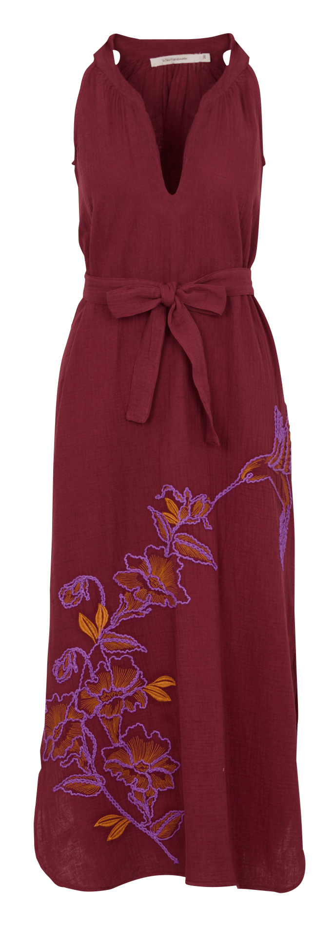 Langes gerades Bio-Baumwollkleid LA FEE MARABOUTEE Braun