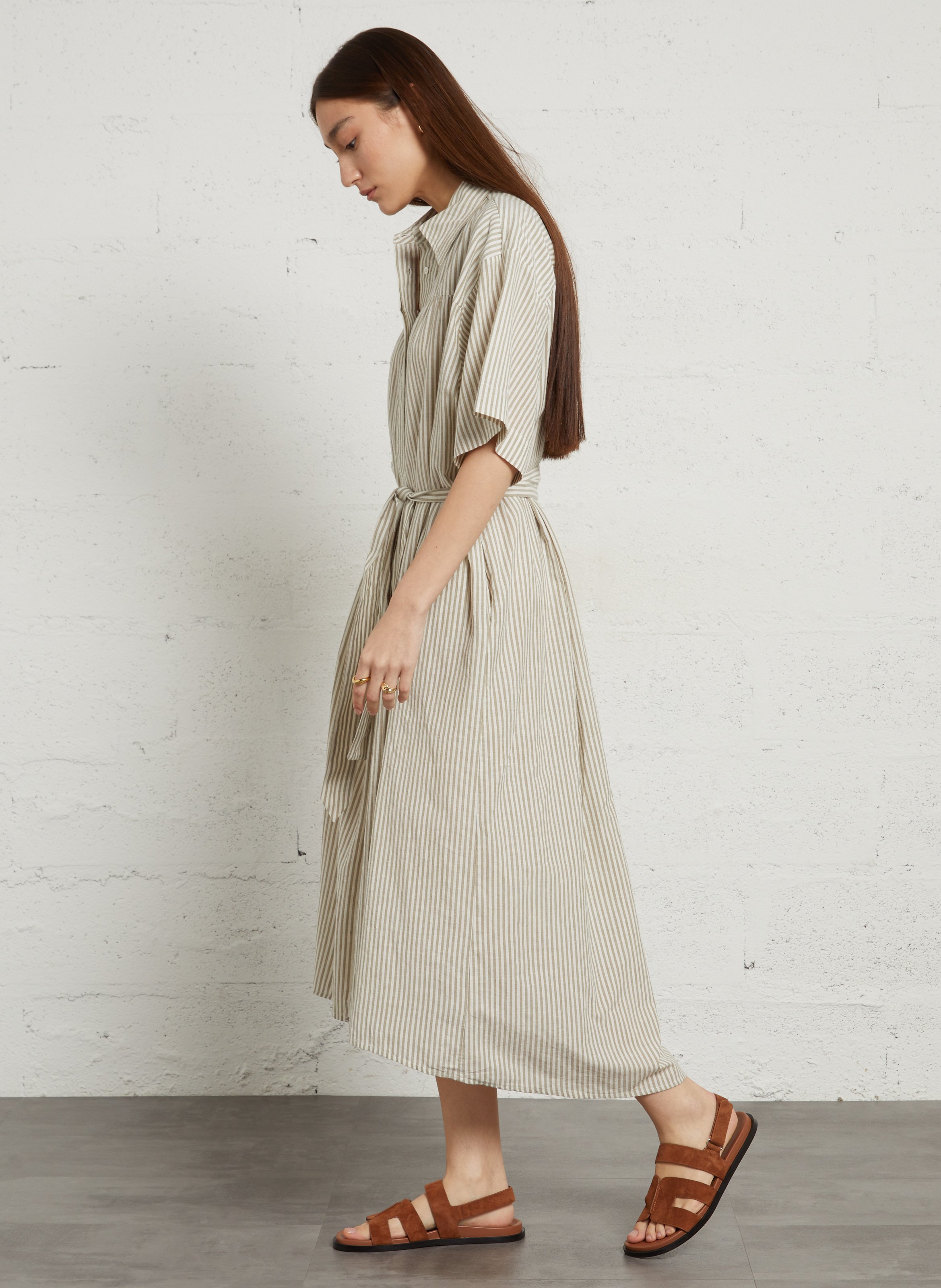 Sandales plates en cuir BIBI LOU Marron