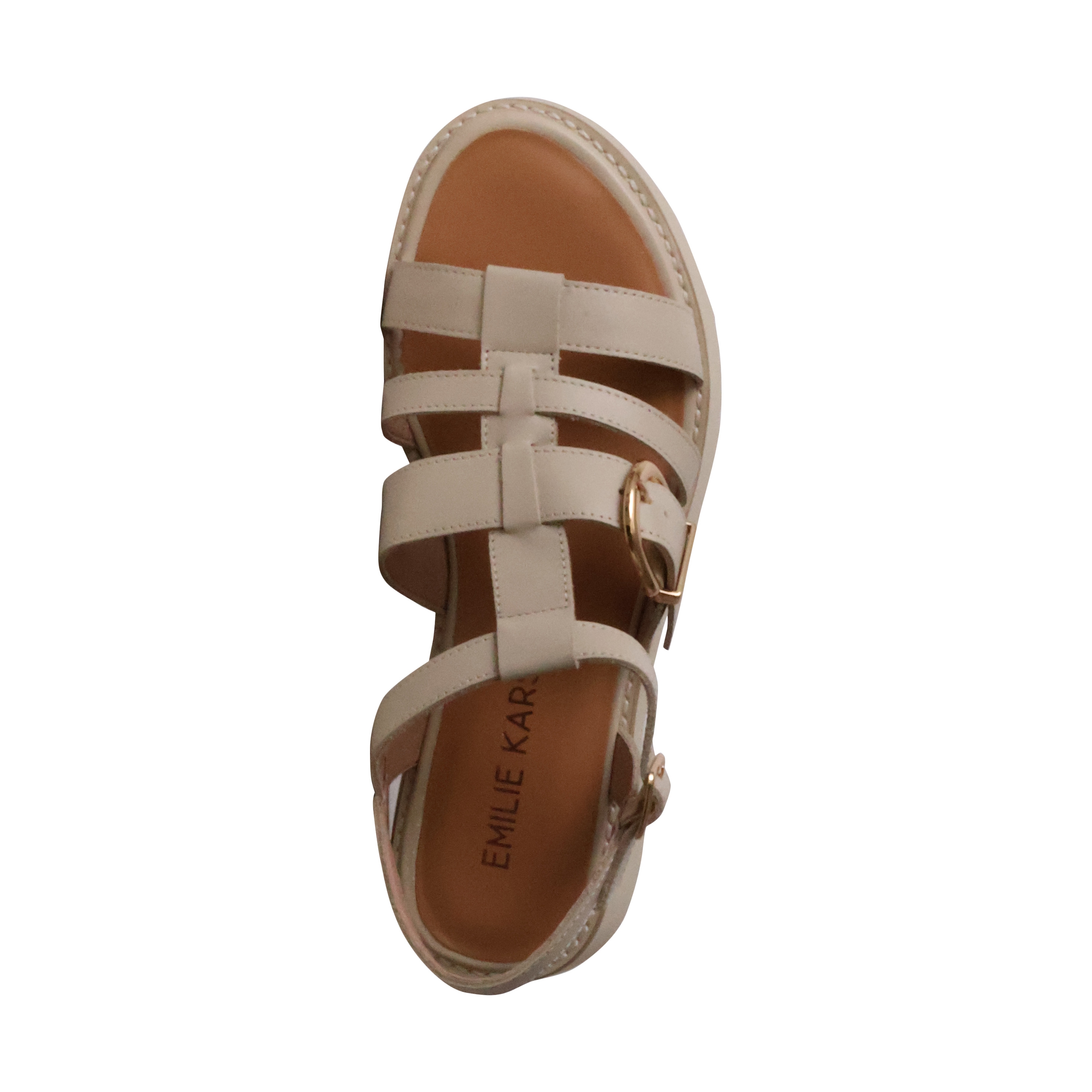 Claudia leather sandals EMILIE KARSTON Beige