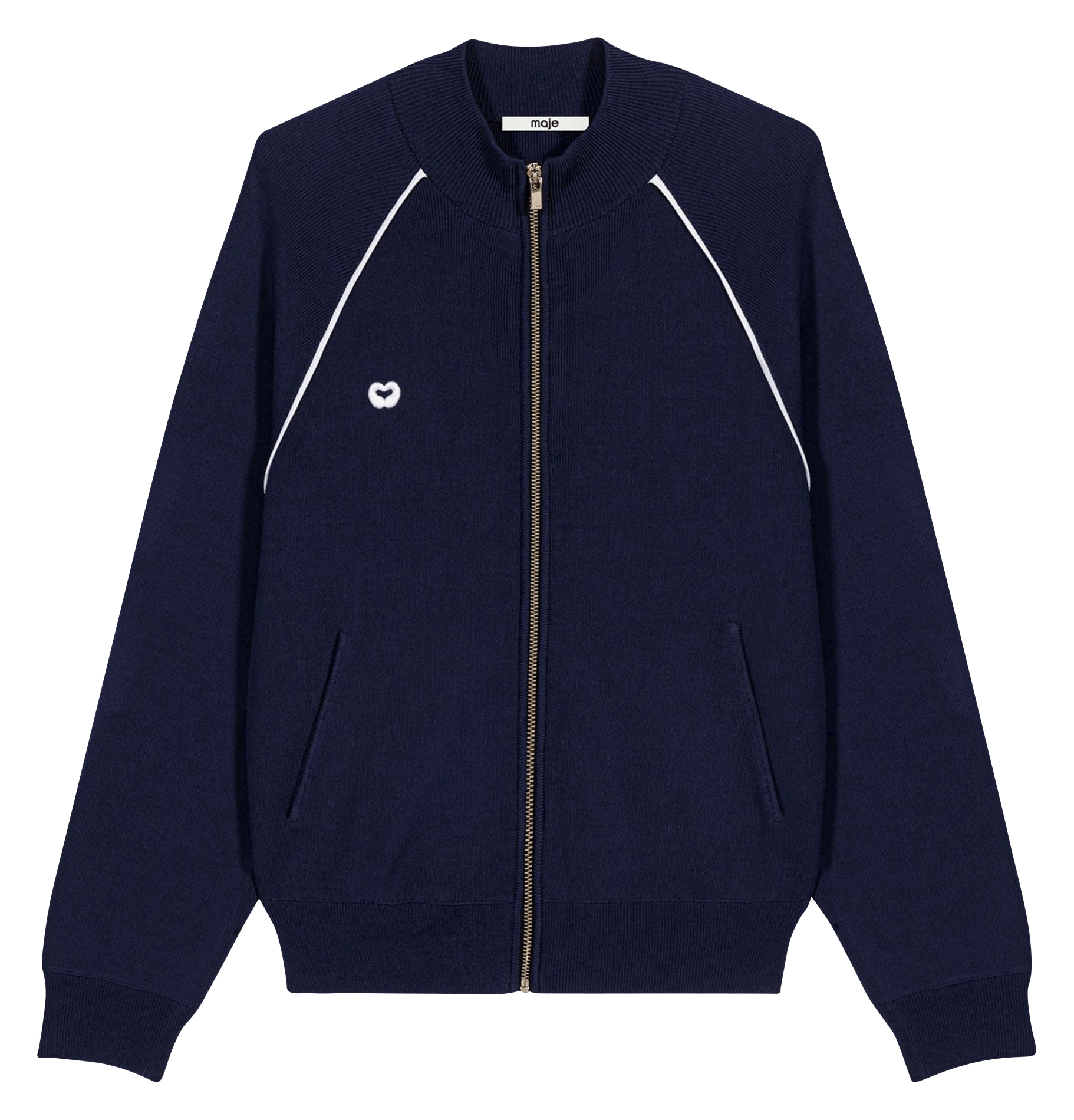 Ritssluiting vest van gebreide stof MAJE Blauw
