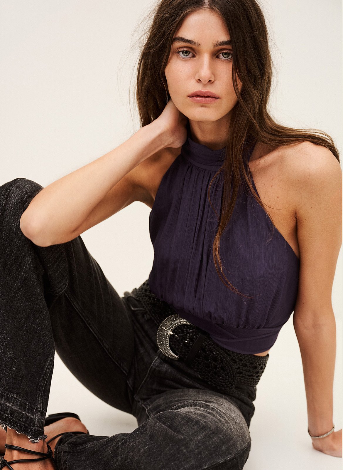 Straight high-neck top BA&SH Purple
