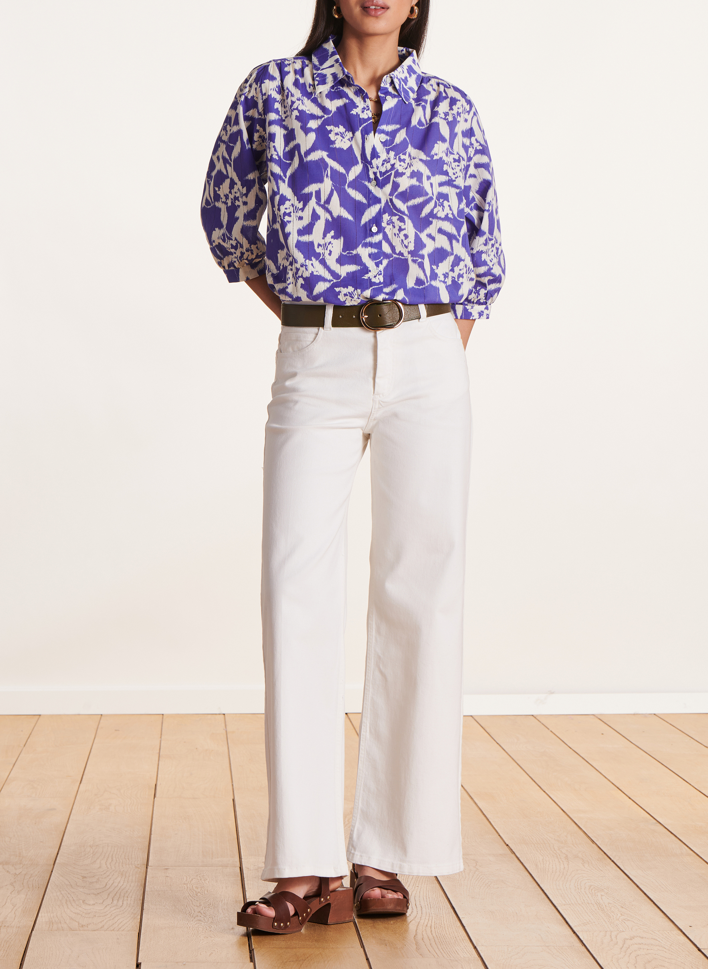 Jeans met hoge taille LA FEE MARABOUTEE Wit
