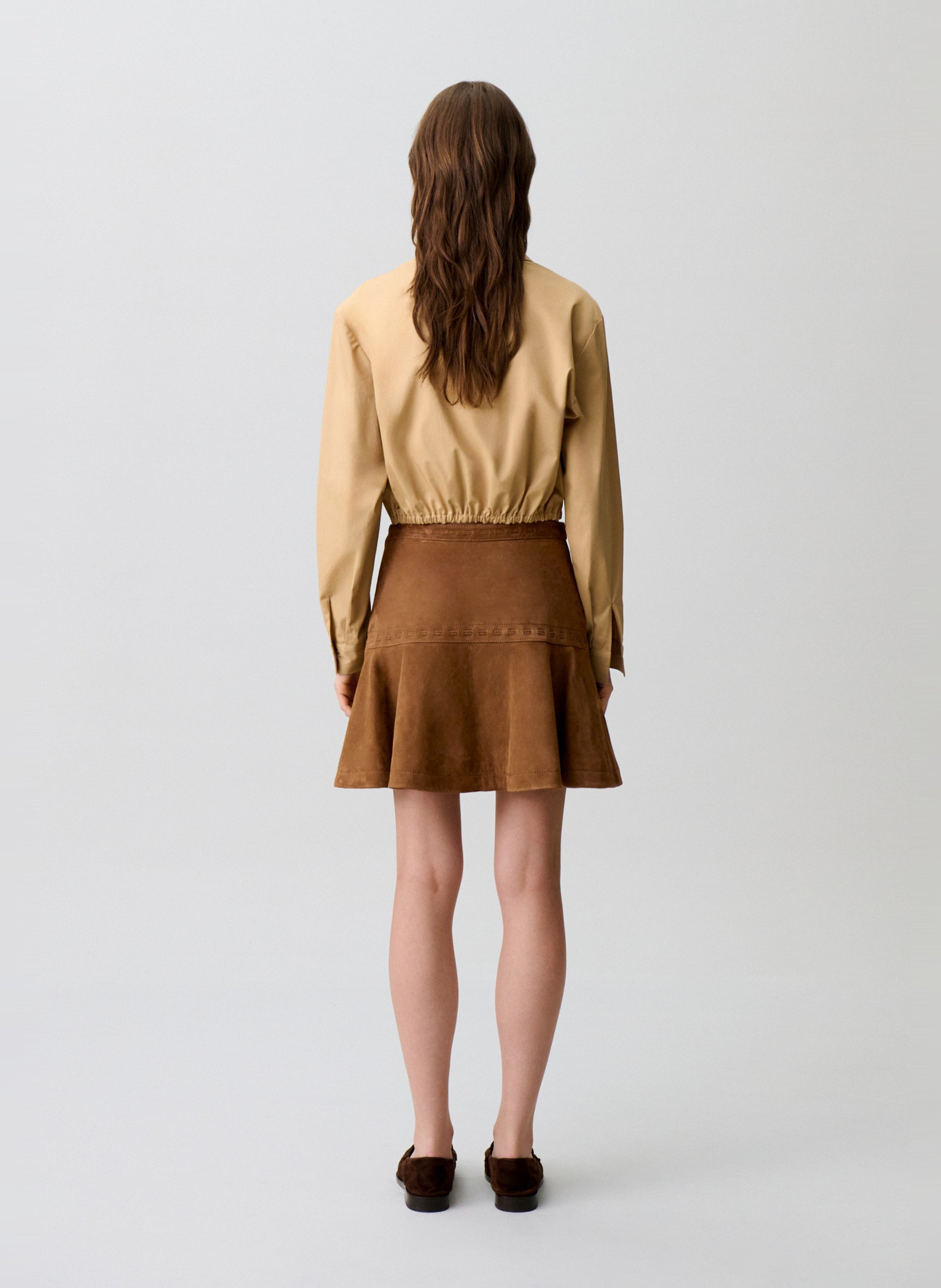 Jupe courte évasée CLAUDIE PIERLOT Marron