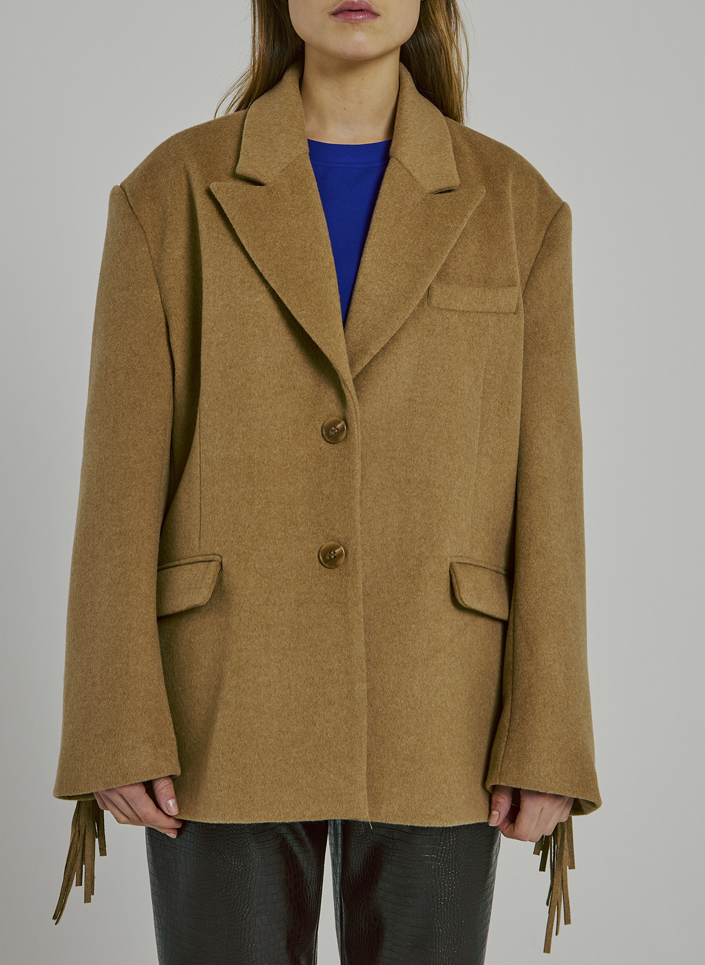 Blazer aus Wollmix NORR Braun