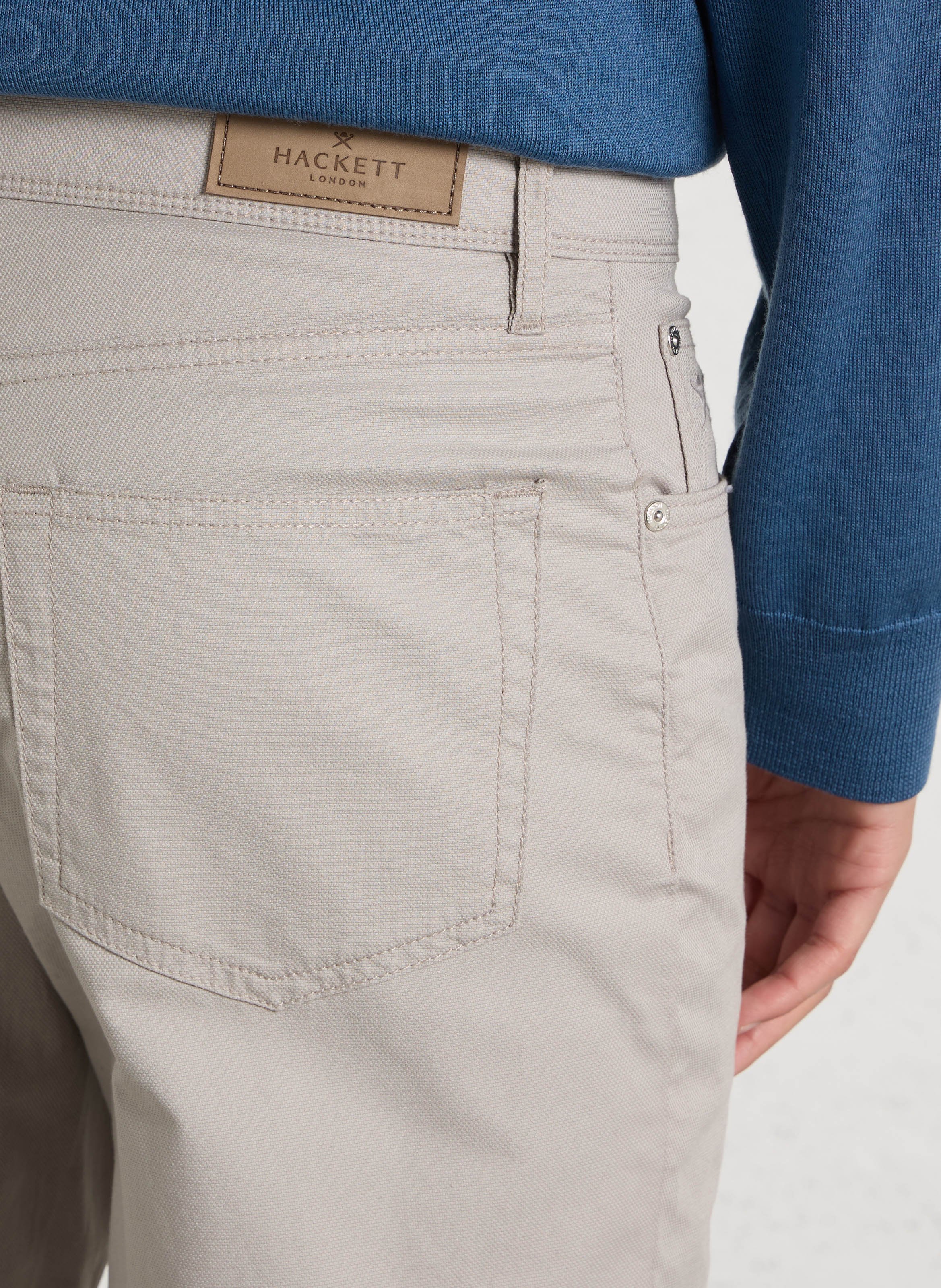 Pantalon chino droit uni HACKETT Marron