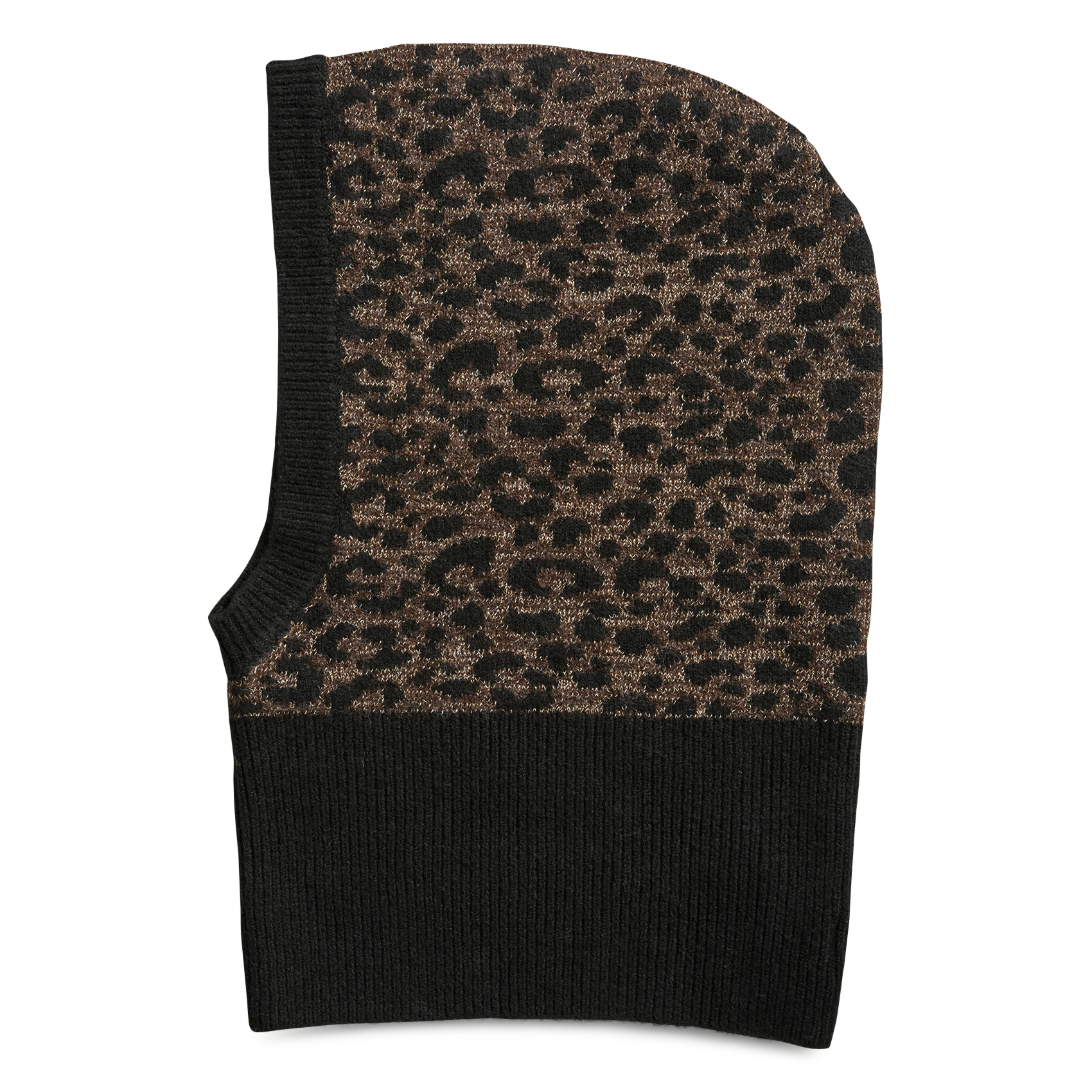 Leopard-print balaclava PIECES Brown