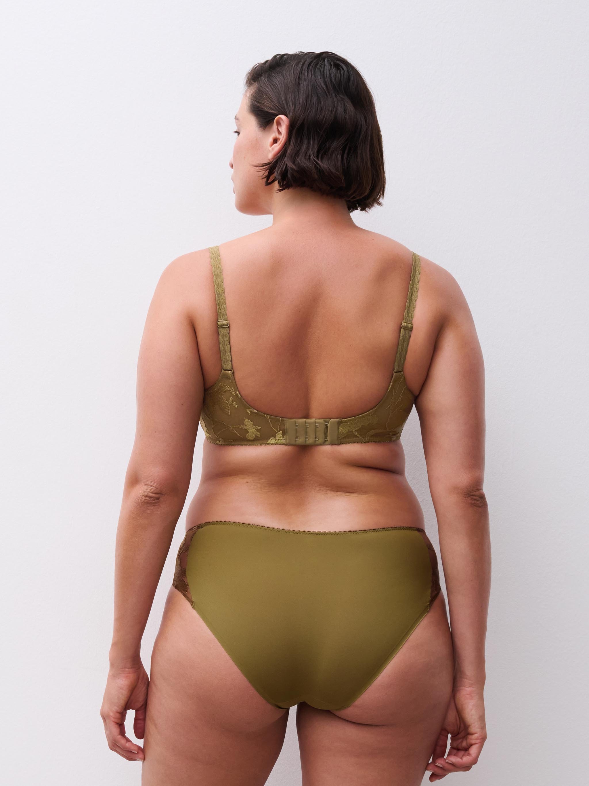 Memory foam balcony bra with floral embroidery CHANTELLE Green