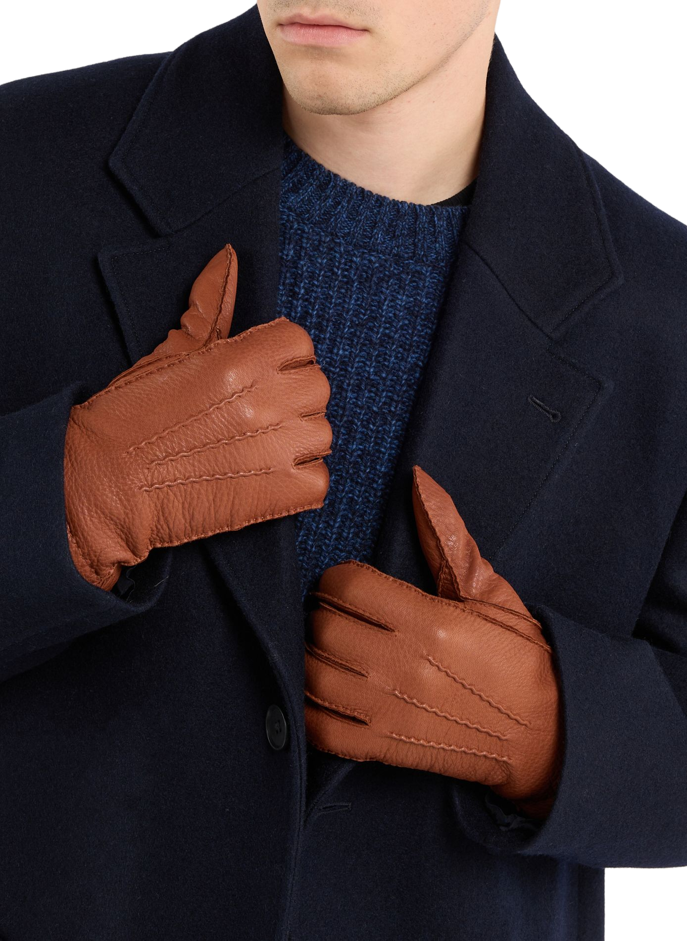 Leather gloves SAISON 1865 Brown