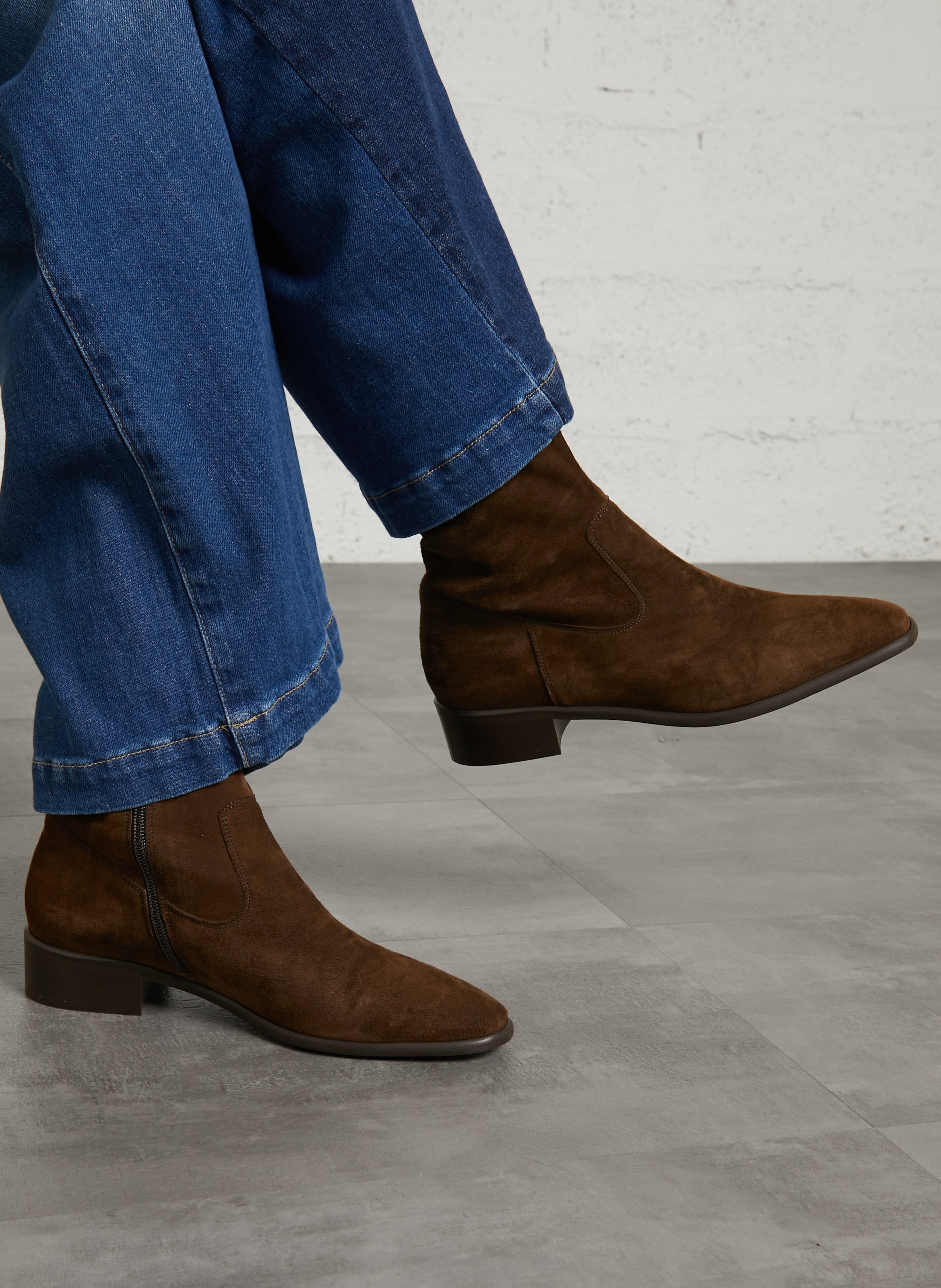 Velourslederstiefeletten BOCAGE Grun