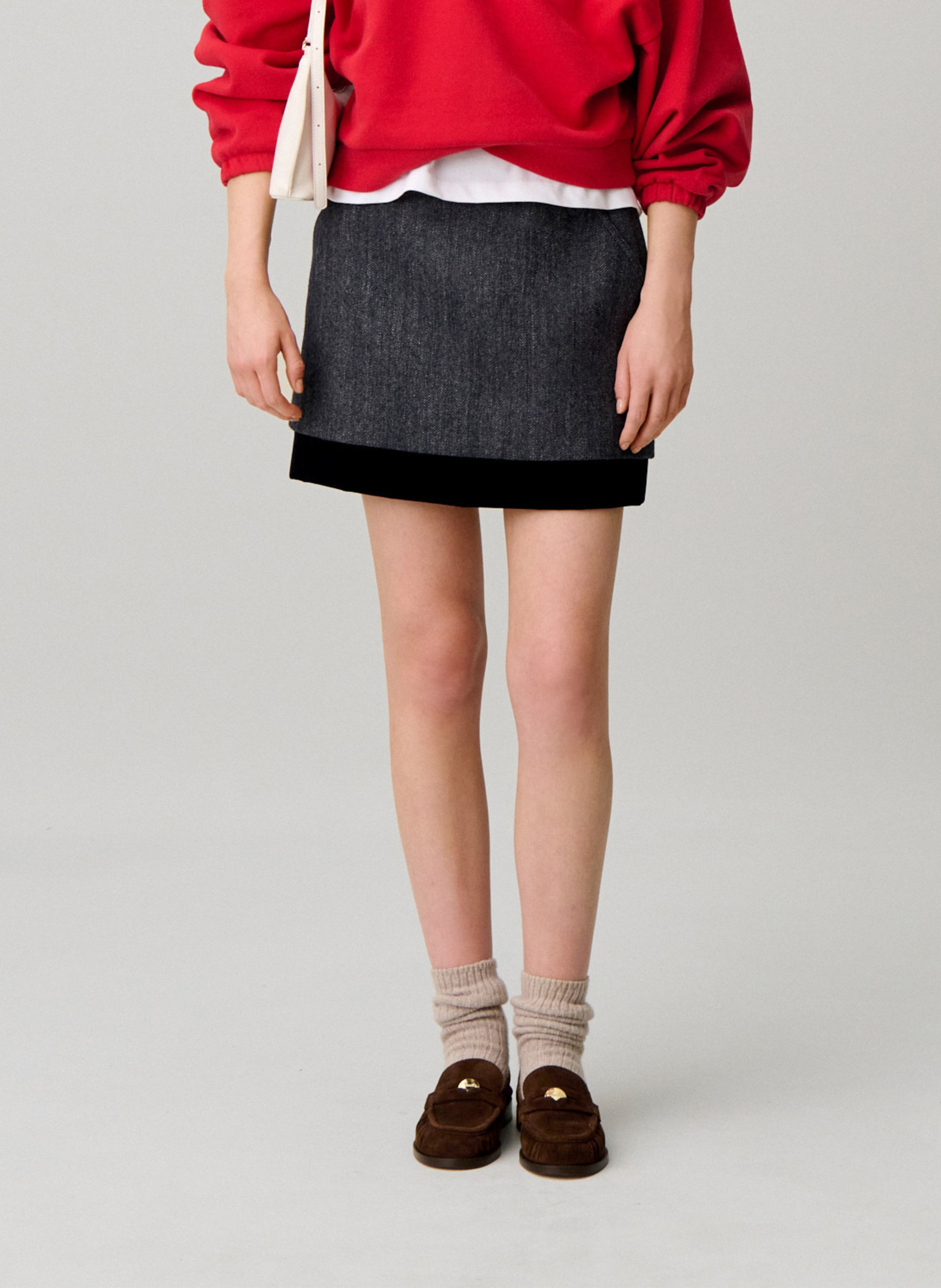Straight wool mix skirt CLAUDIE PIERLOT Multicolored