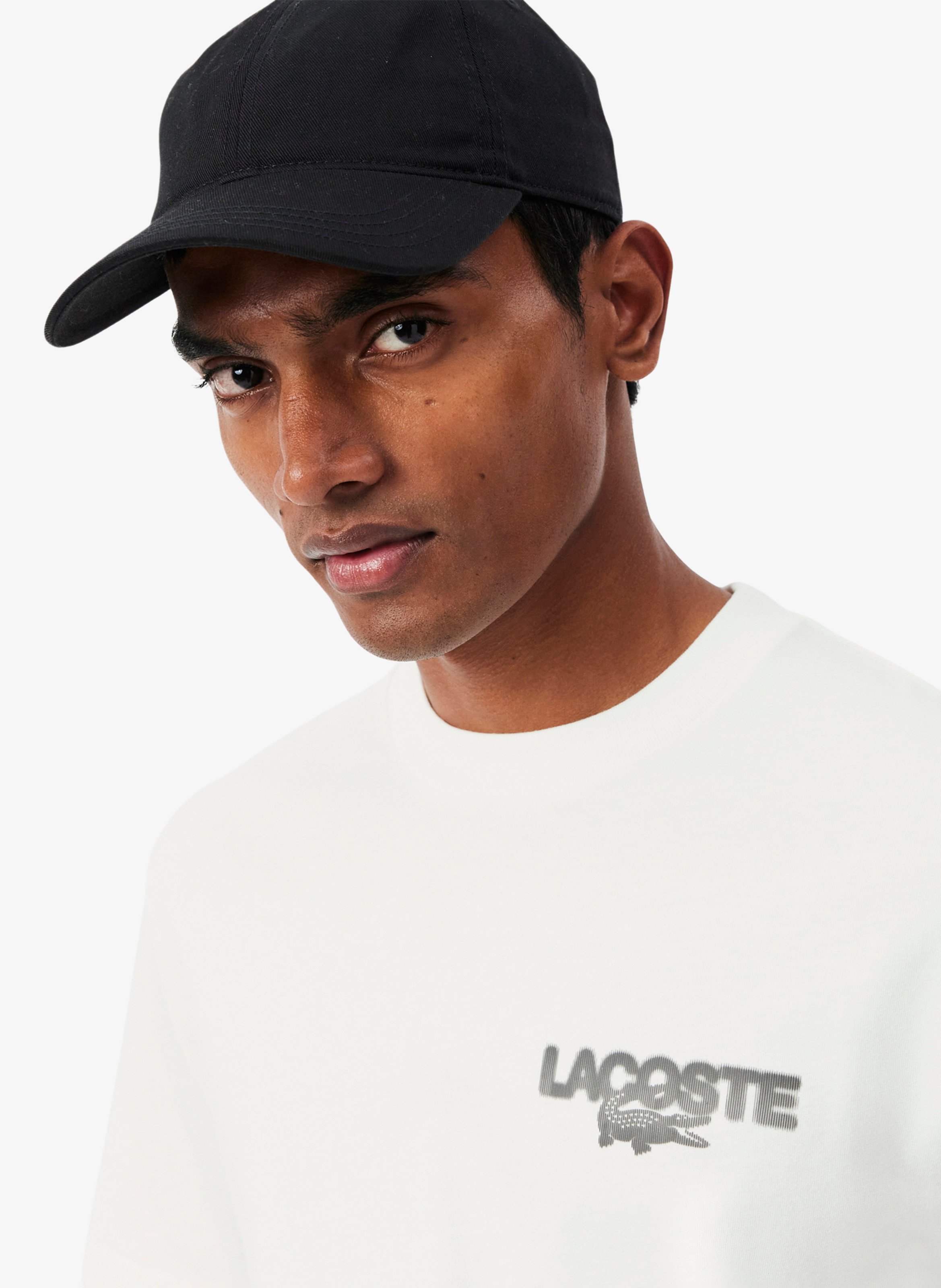 Gerade geschnittenes Baumwoll-T-Shirt mit Print LACOSTE Grau