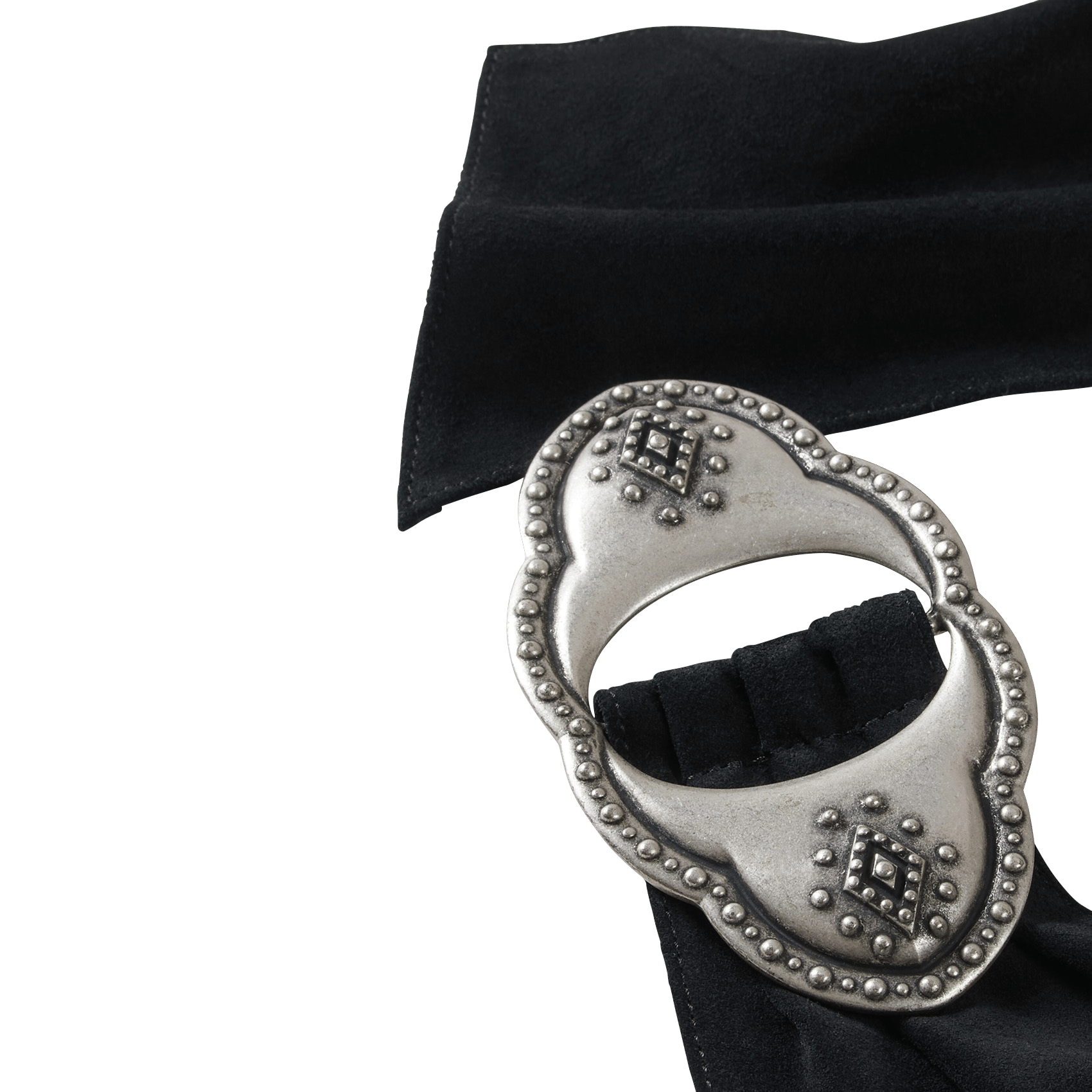 Wide leather belt with large buckle BA&SH Black