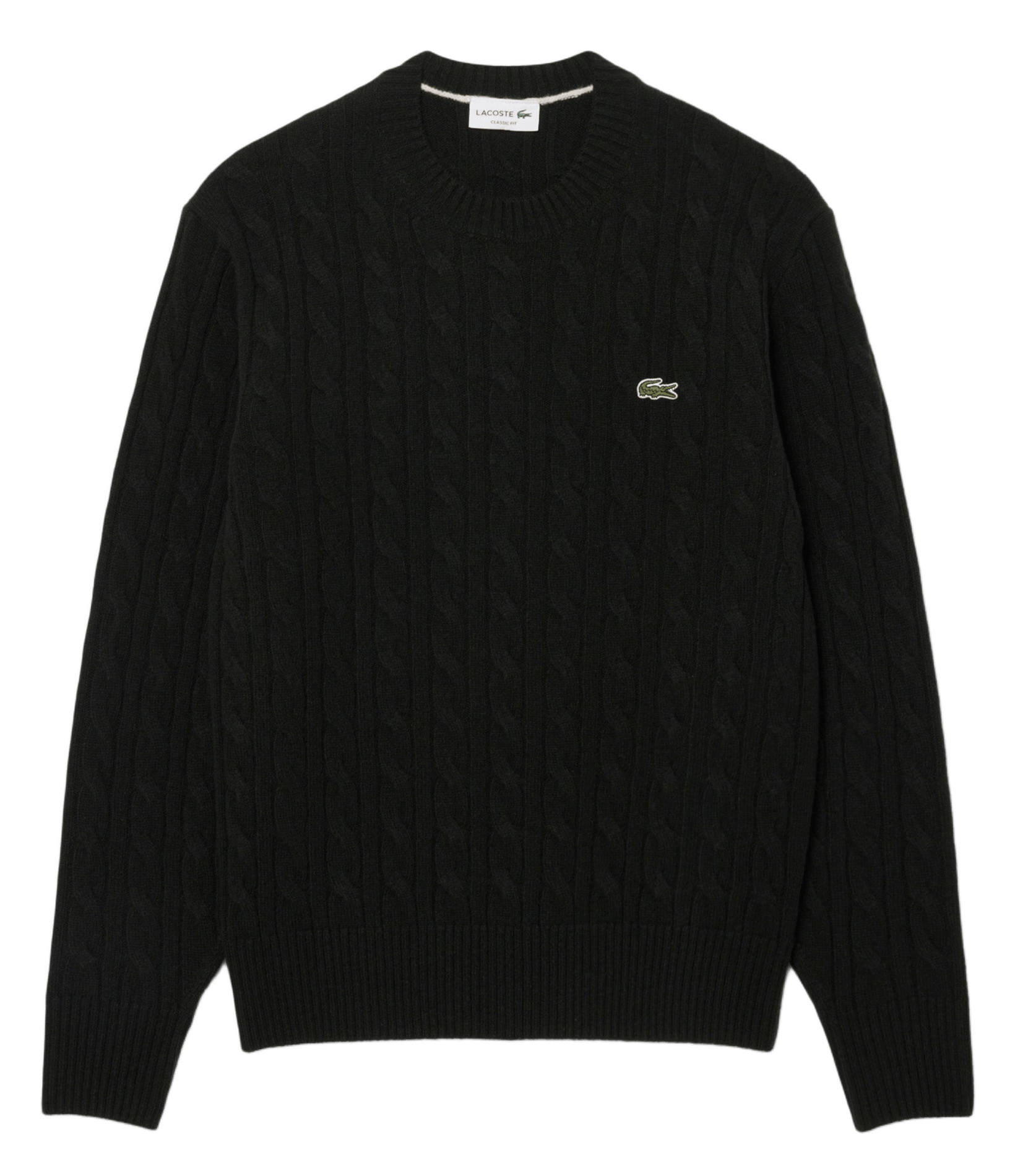Straight wool cable-knit round-neck jumper LACOSTE