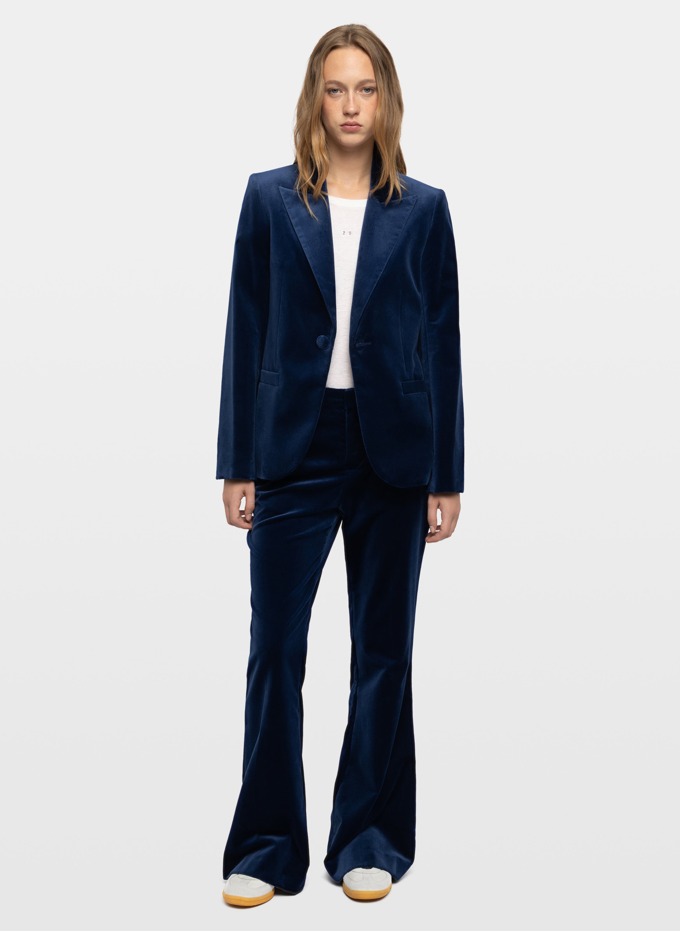 Fitted cotton velvet blazer ZADIG&VOLTAIRE Blue