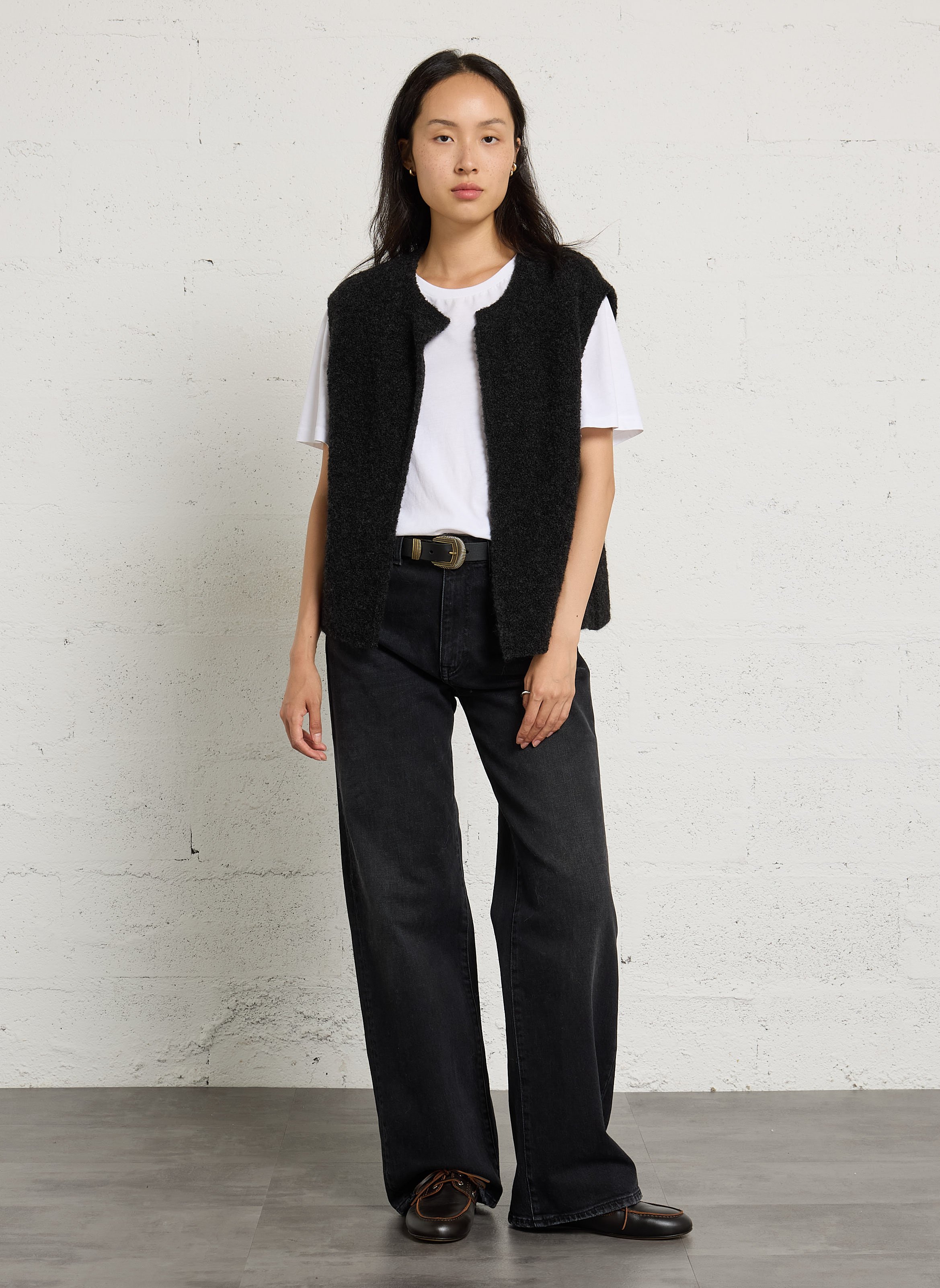 Straight cardigan DES PETITS HAUTS Black