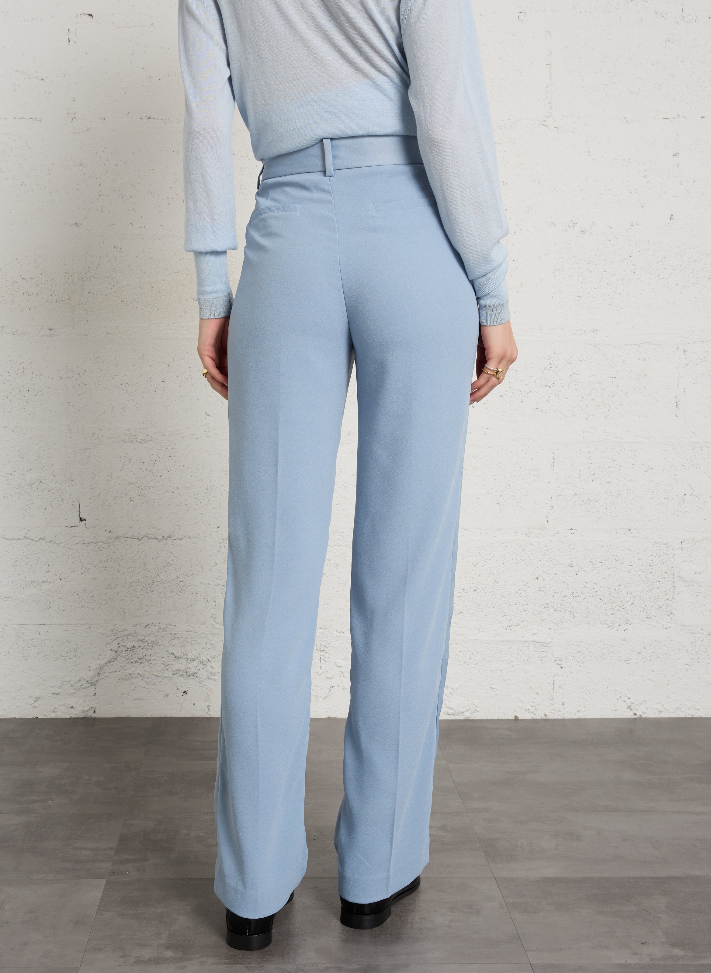Pantalon tailleur droit fluide IKKS Bleu