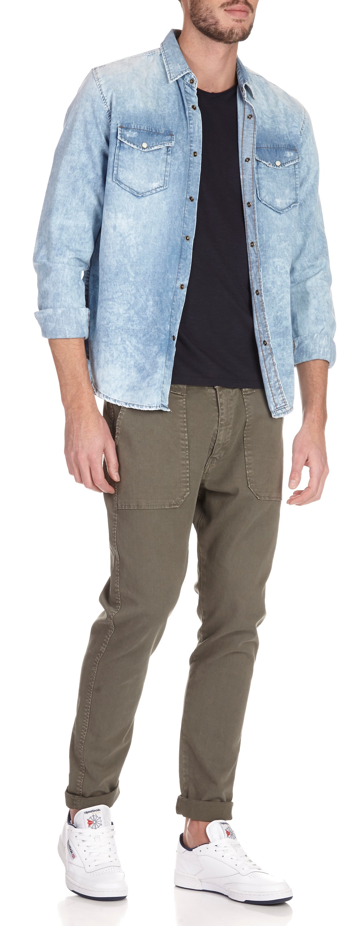 V-neck cotton T-shirt IKKS Blue